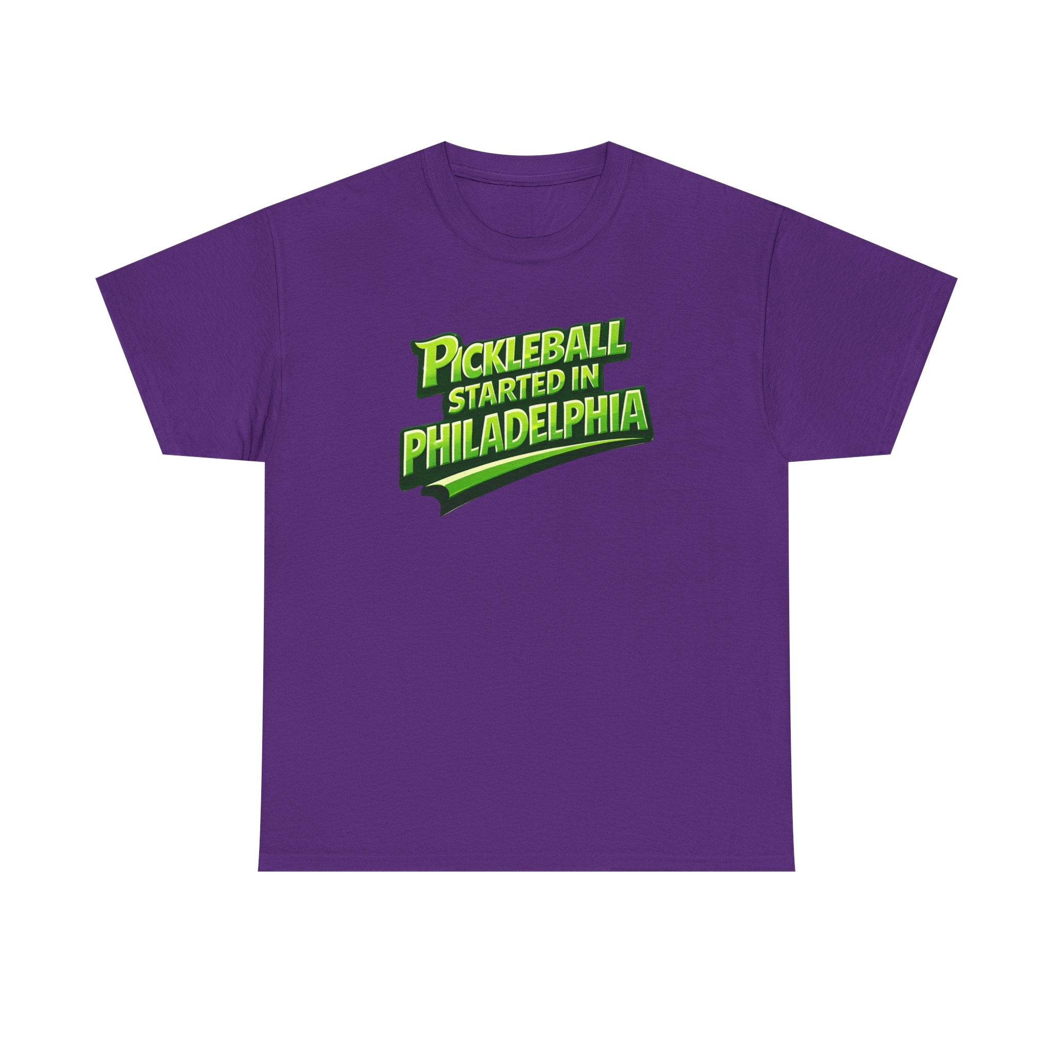 "Pickleball Started In Philadelphia" Pickleball T-Shirt —  100% Cotton Two Sided T-Shirts