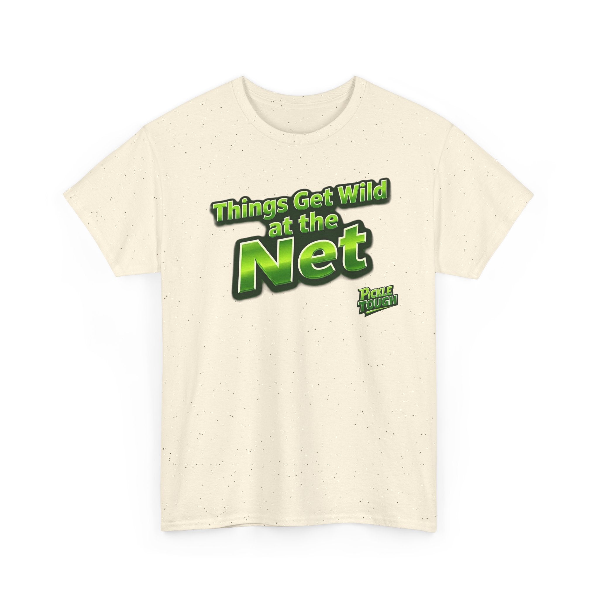 "Things Get Wild at the Net" Pickleball T-Shirt — 100% Cotton T-Shirt Unisex