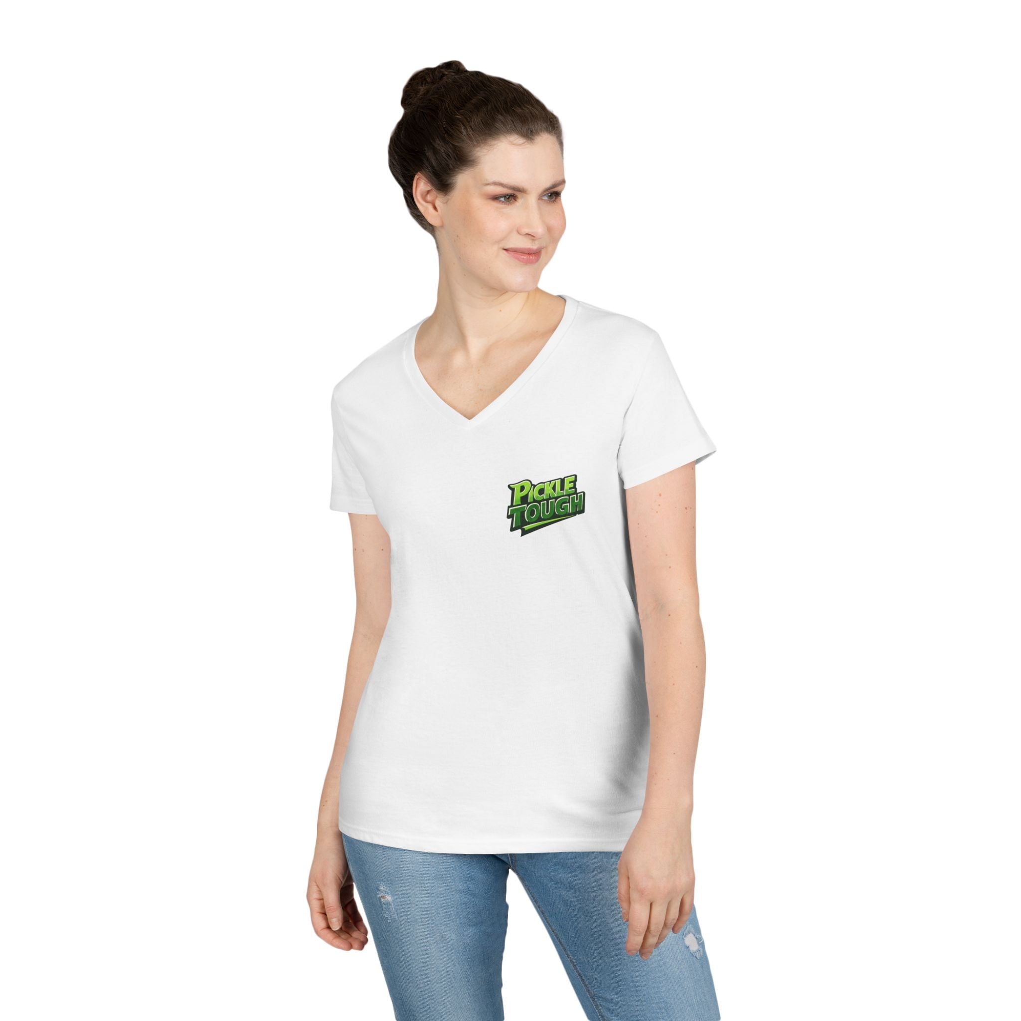 Pickle Tough Logo T-Shirt —  Ladies' V-Neck