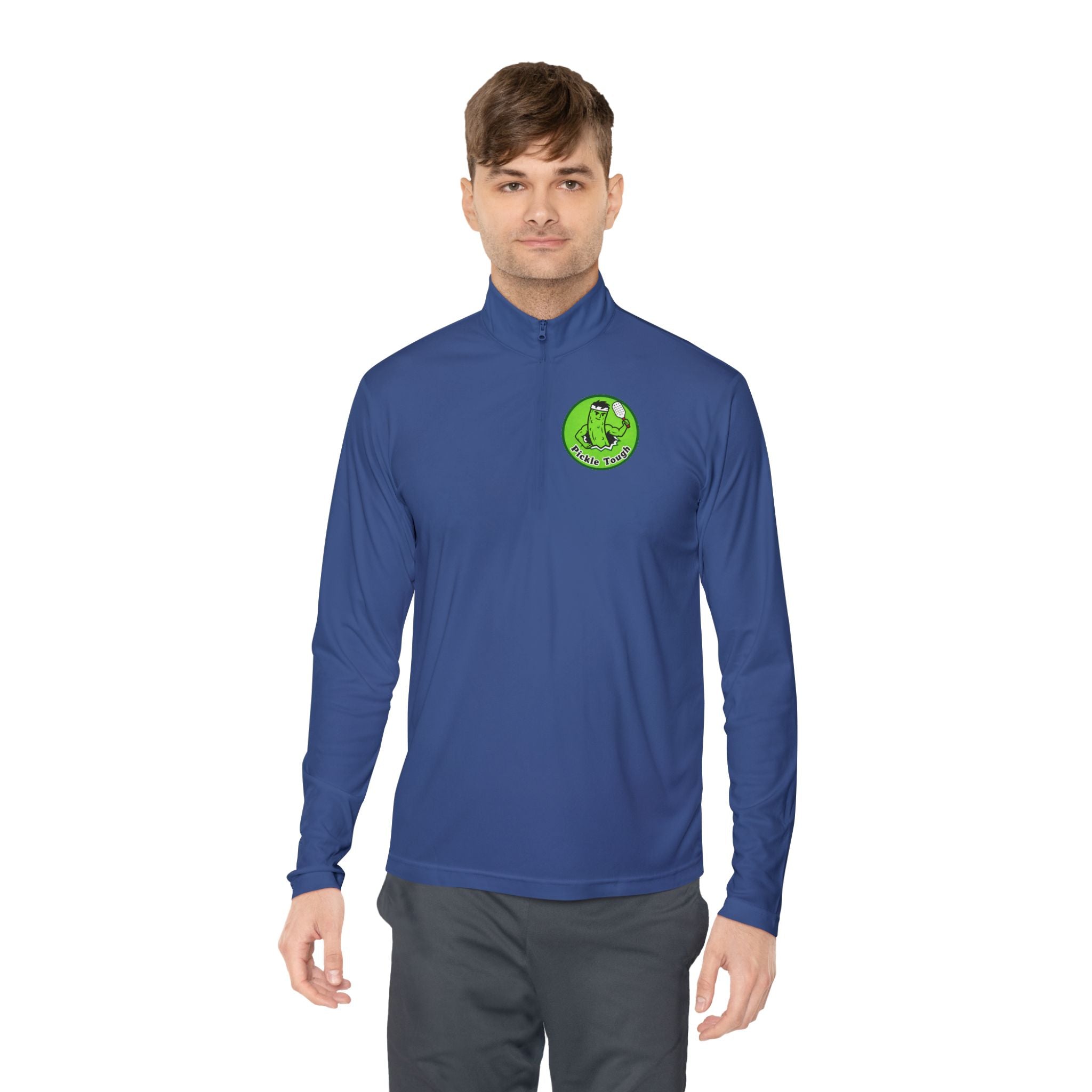 Pickle Man Retro Logo Quarter-Zip Pullover | Quarter-Zip Long Sleave Shirt Unisex