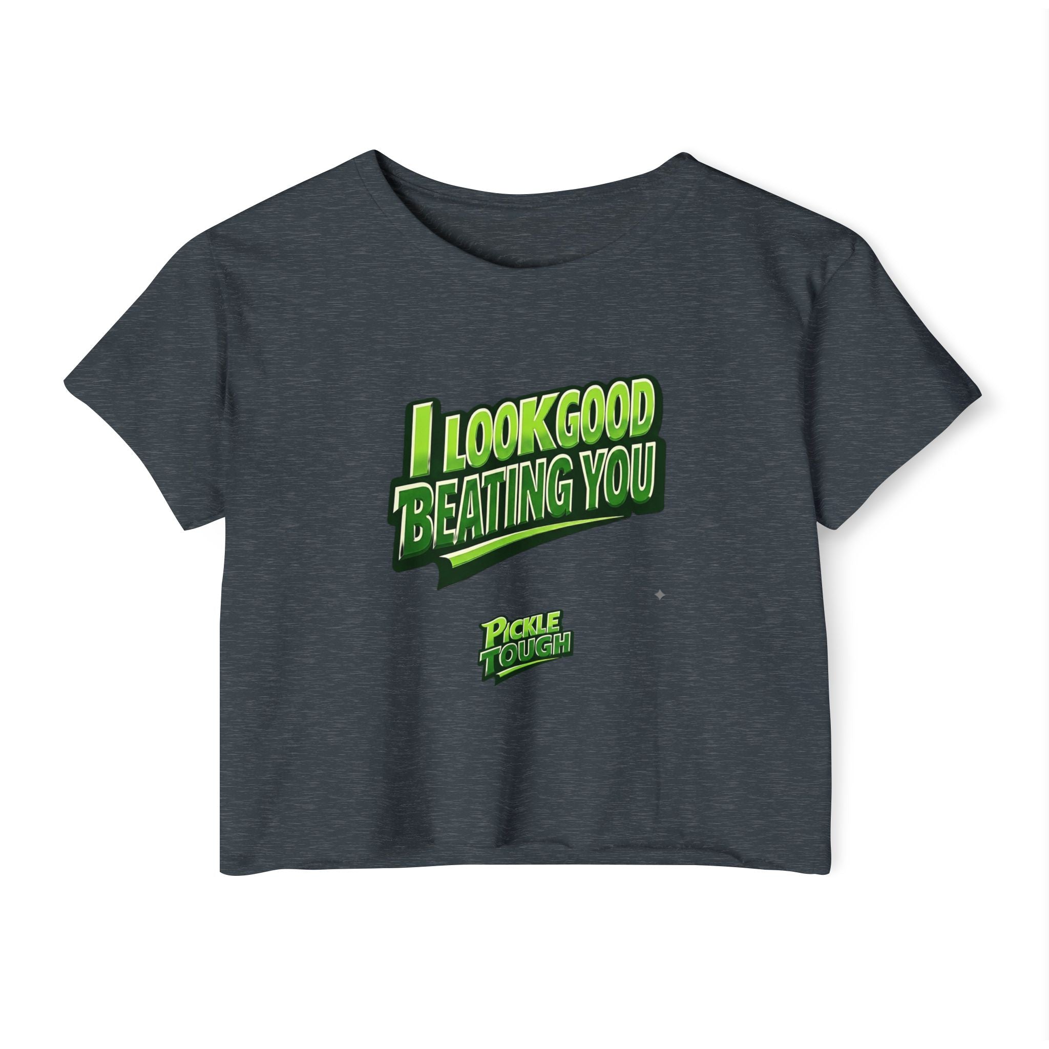 "I Look Good Beating You" Pickleball Crop Top