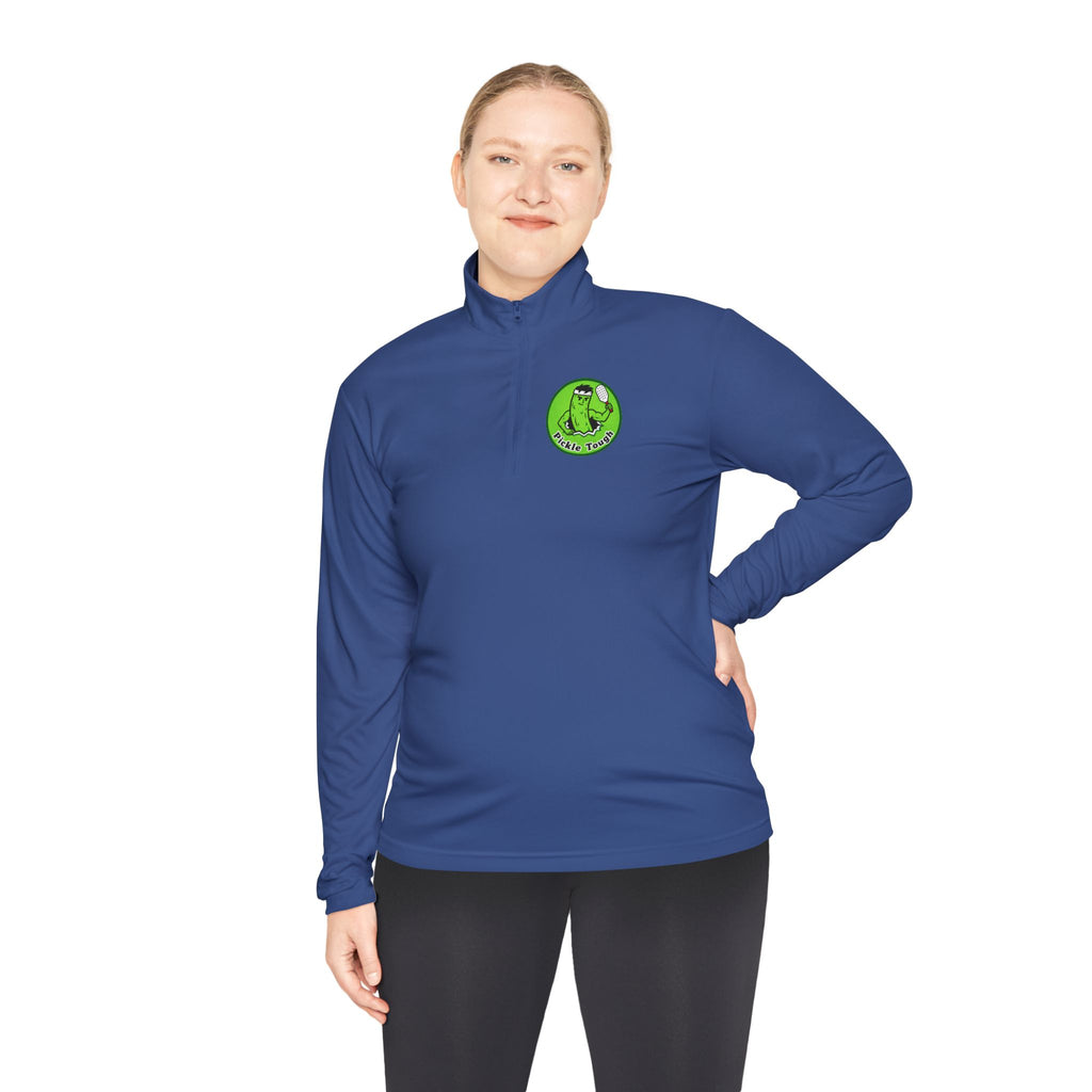 Pickle Man Retro Logo Quarter-Zip Pullover | Quarter-Zip Long Sleave Shirt Unisex