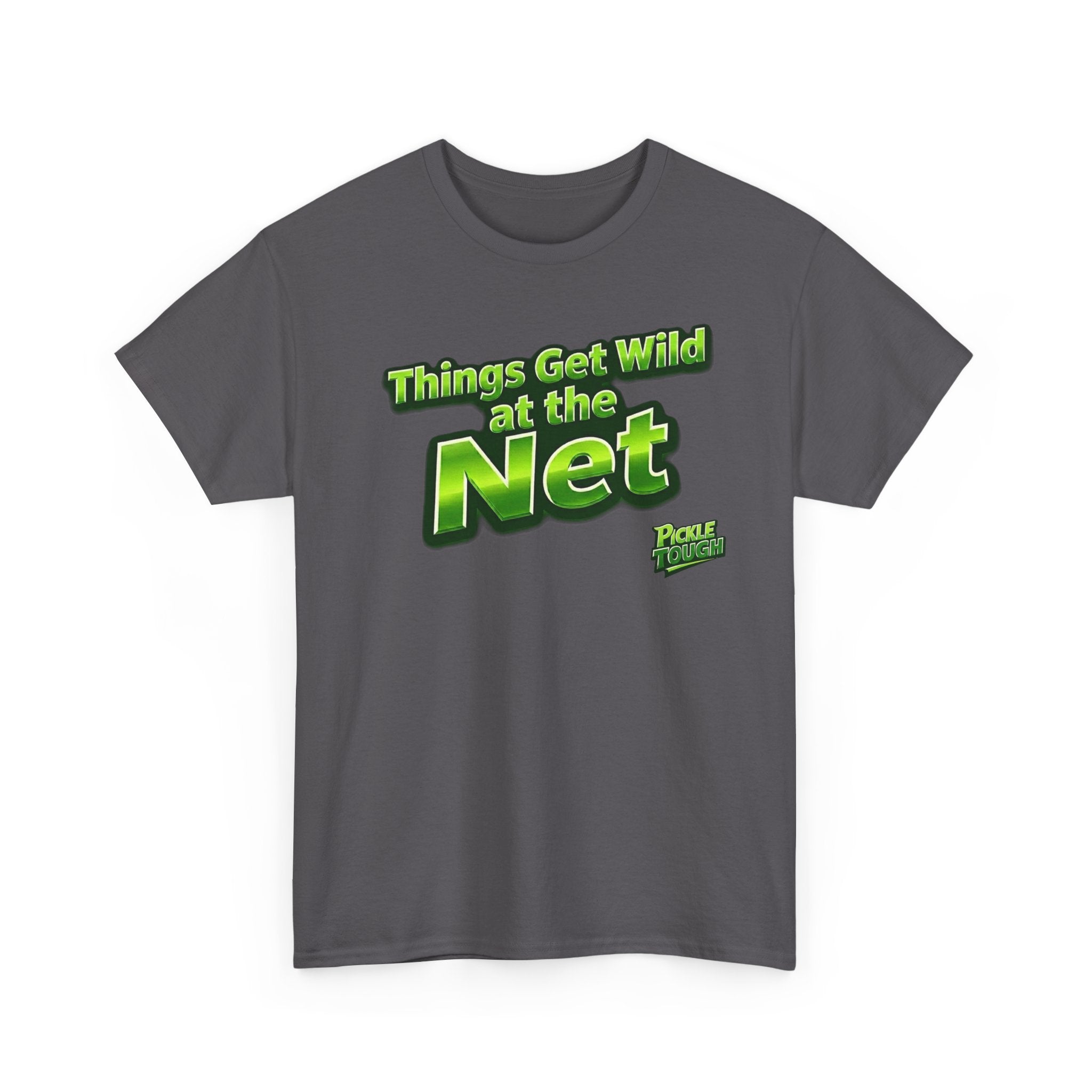 "Things Get Wild at the Net" Pickleball T-Shirt — 100% Cotton T-Shirt Unisex