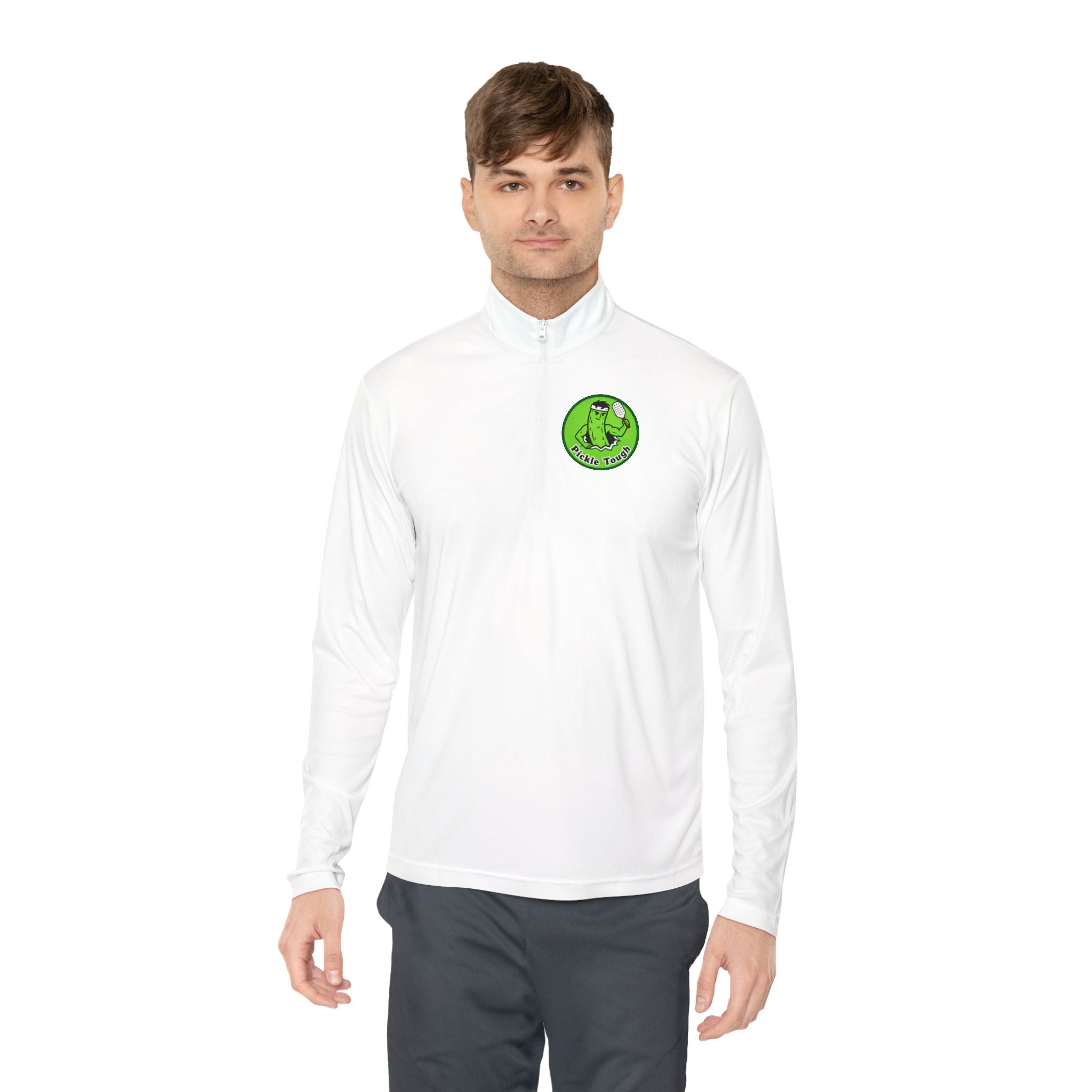 Pickle Man Retro Logo Quarter-Zip Pullover | Quarter-Zip Long Sleave Shirt Unisex