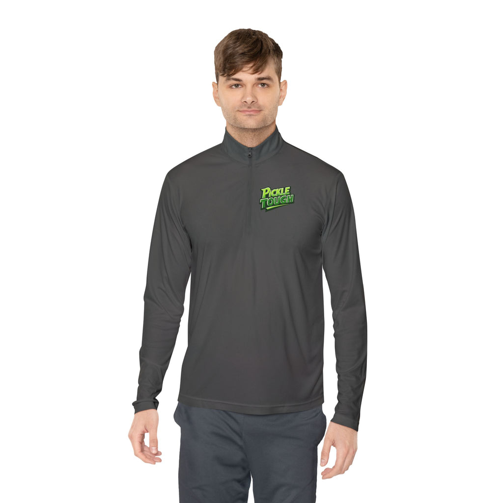 Pickle Tough Logo Quarter-Zip Pullover | Quarter-Zip Long Sleave Shirt Unisex