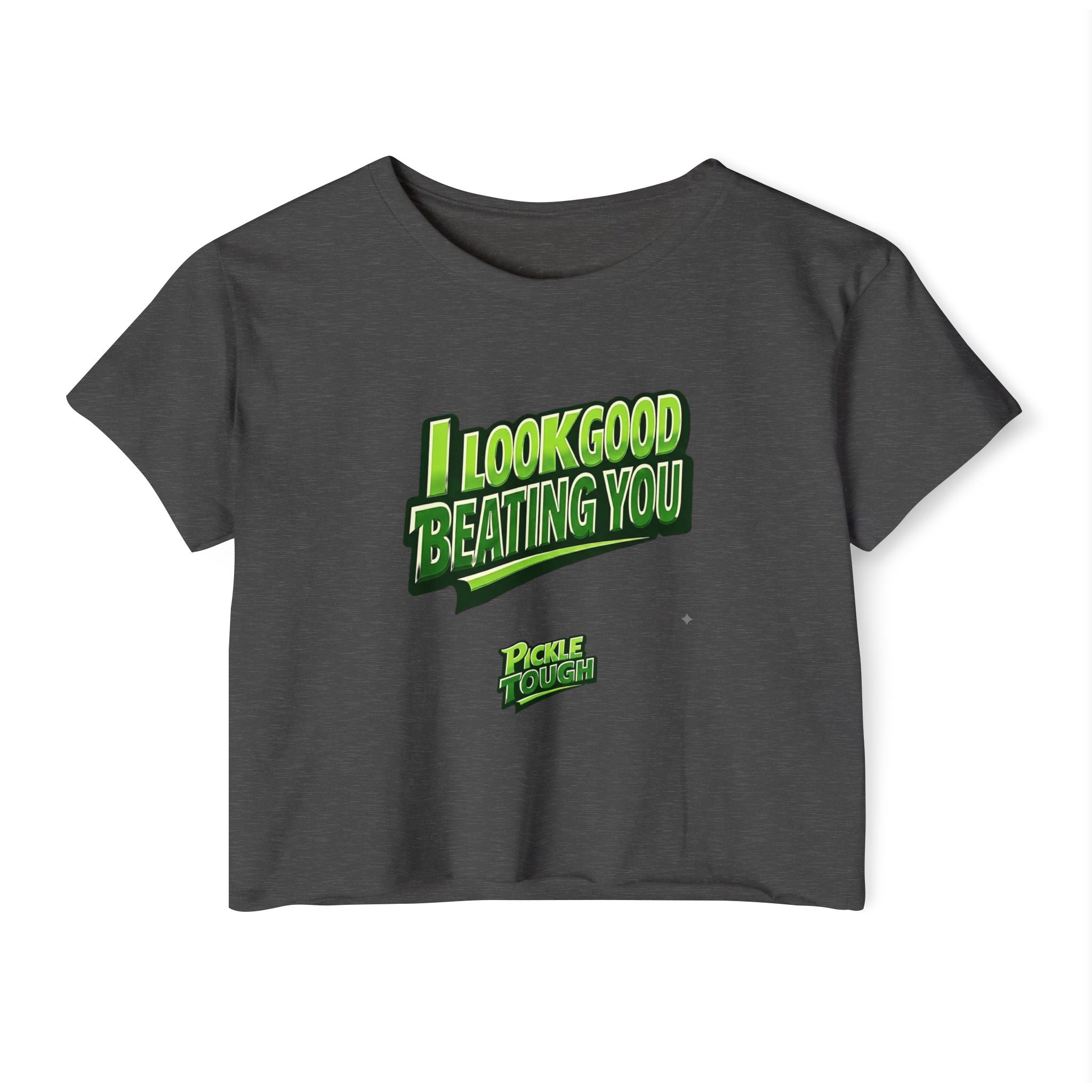 "I Look Good Beating You" Pickleball Crop Top