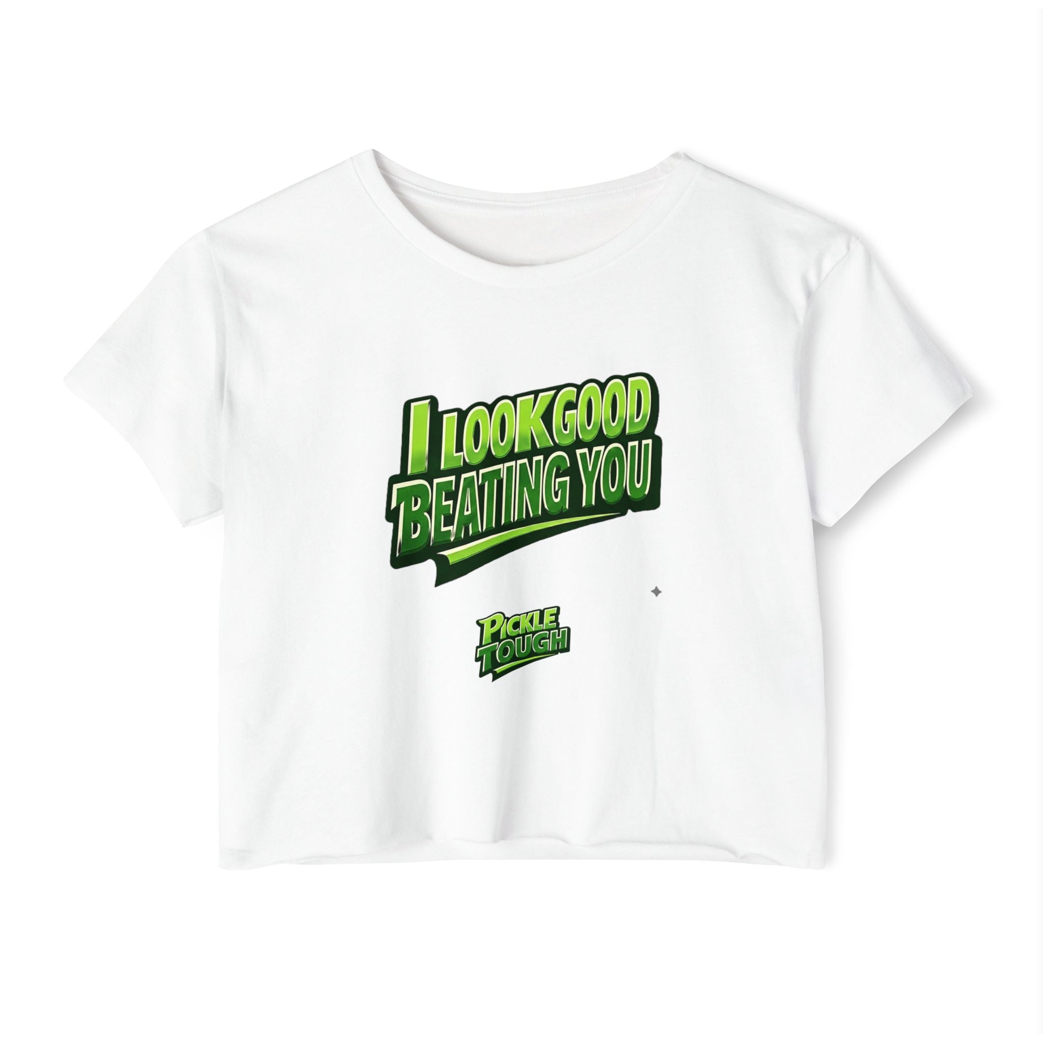 "I Look Good Beating You" Pickleball Crop Top