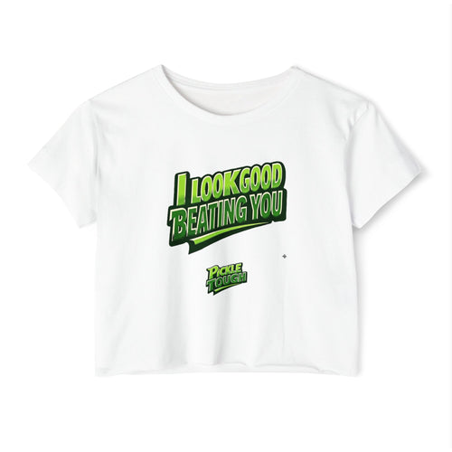 "I Look Good Beating You" Pickleball Crop Top