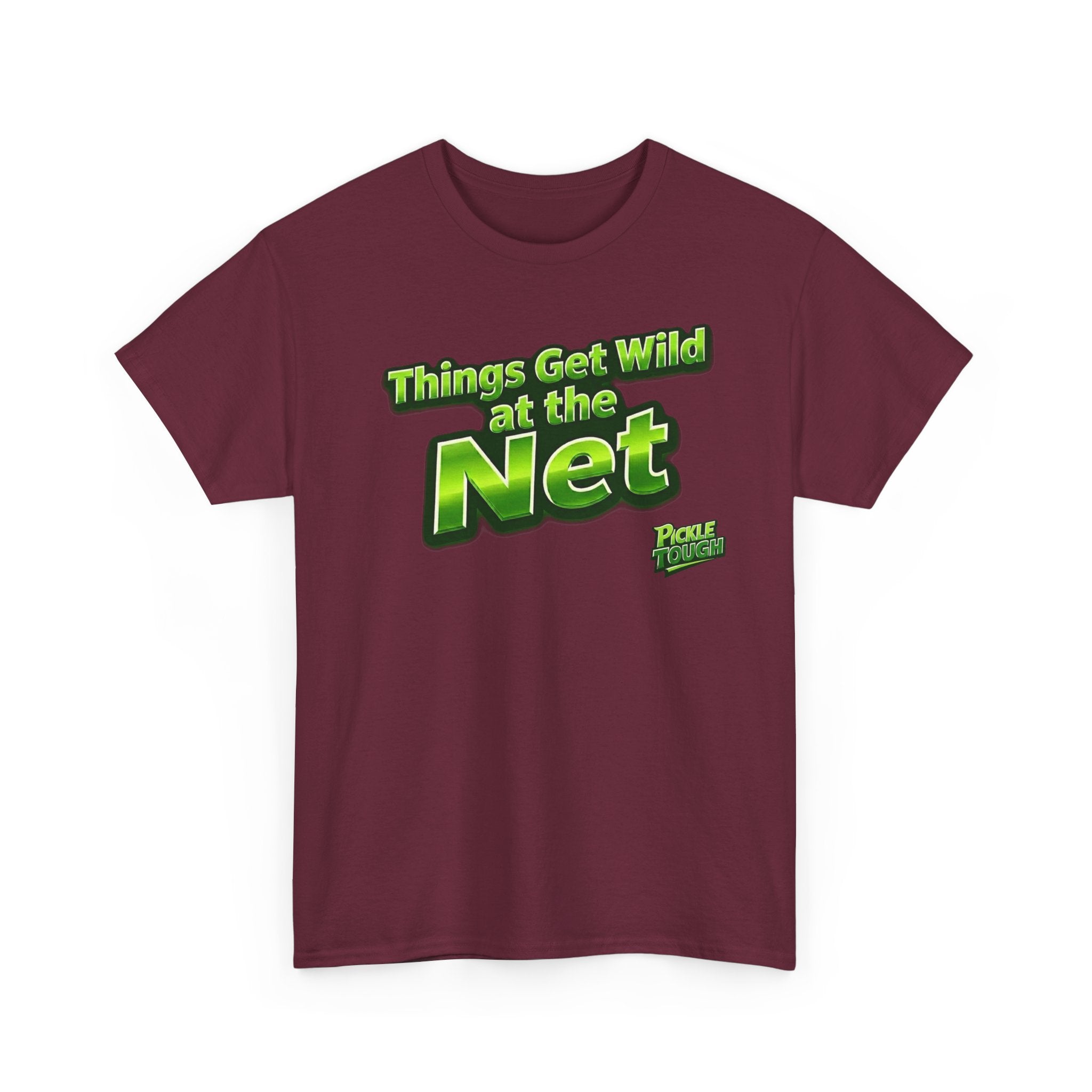 "Things Get Wild at the Net" Pickleball T-Shirt — 100% Cotton T-Shirt Unisex