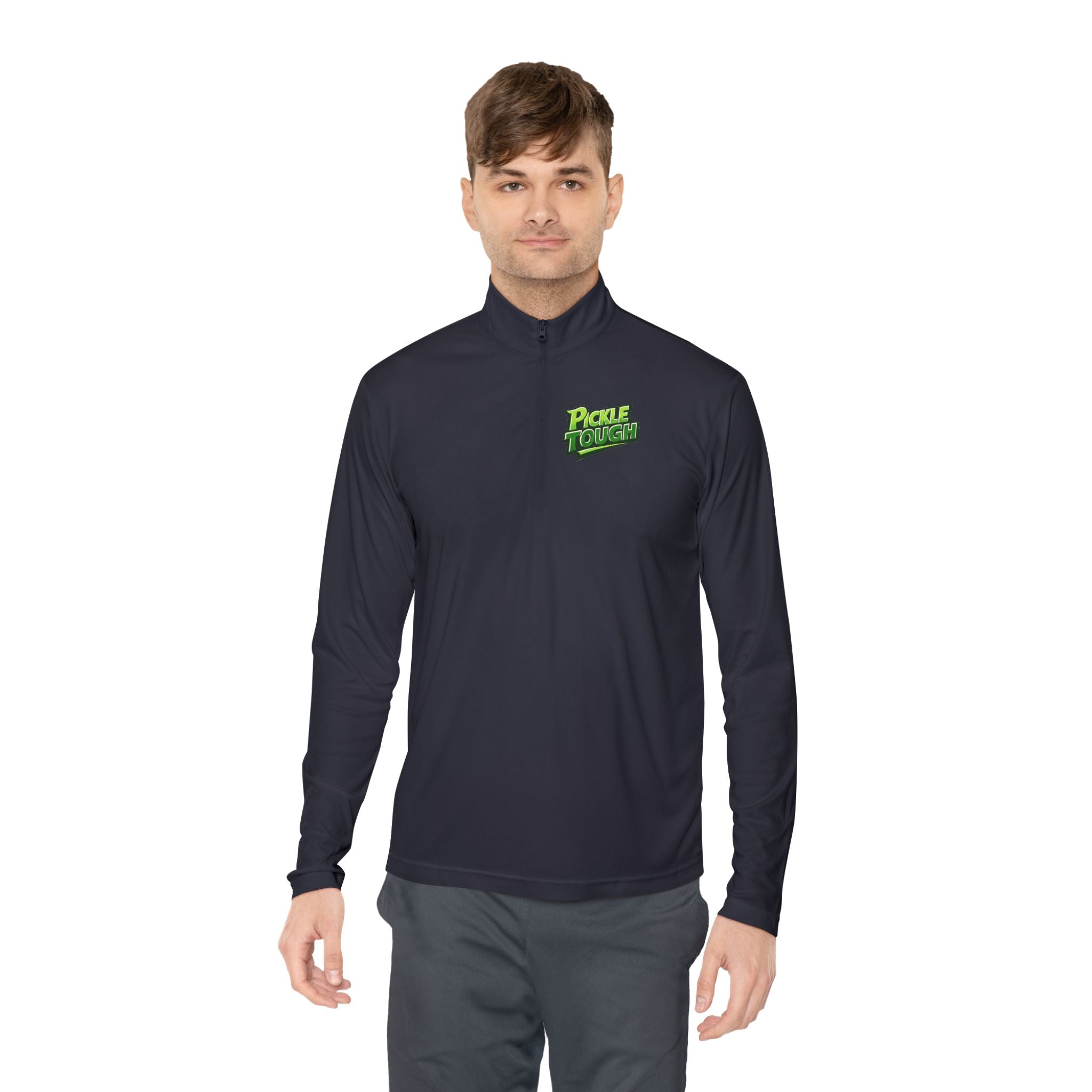 Pickle Tough Logo Quarter-Zip Pullover | Quarter-Zip Long Sleave Shirt Unisex