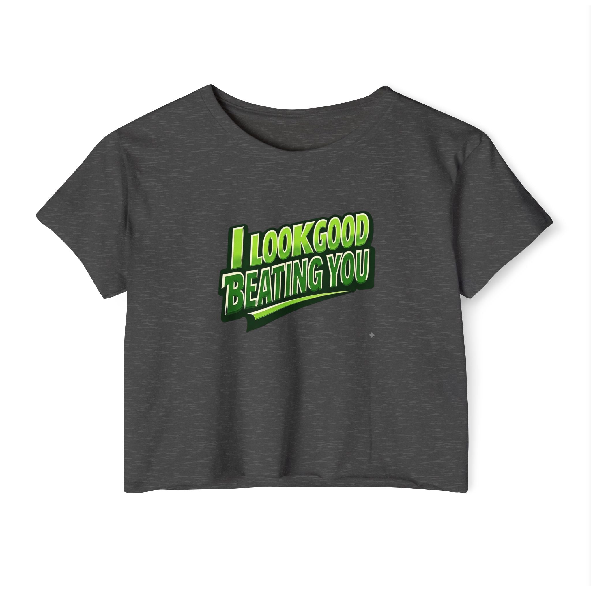"I Look Good Beating You" Pickleball Two Sided Crop Top