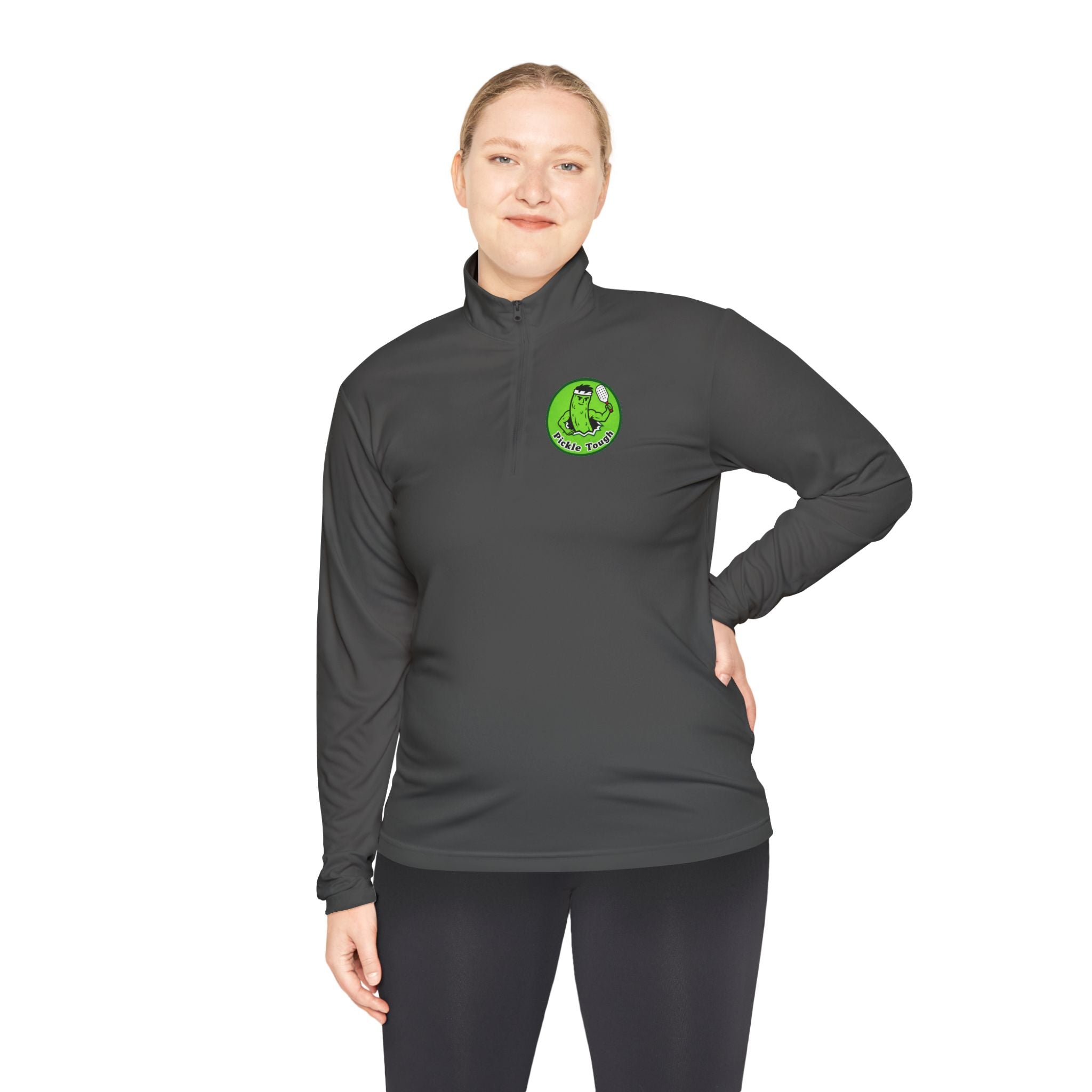 Pickle Man Retro Logo Quarter-Zip Pullover | Quarter-Zip Long Sleave Shirt Unisex