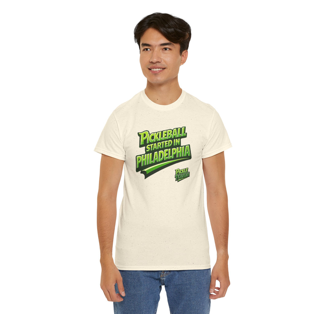 "Pickleball Started In Philadelphia" Pickleball T-Shirt — T-Shirts - 100% Cotton