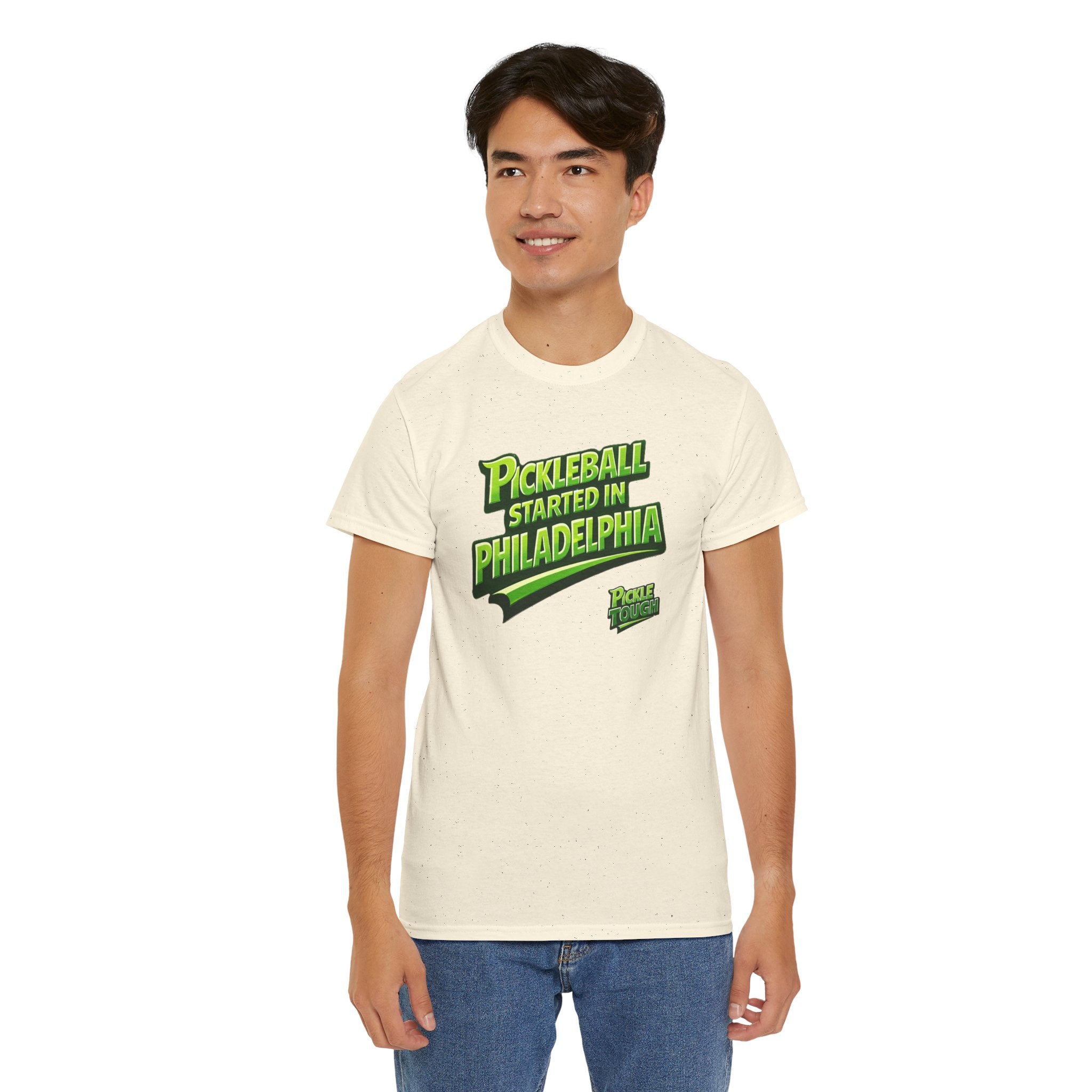 "Pickleball Started In Philadelphia" Pickleball T-Shirt — T-Shirts - 100% Cotton