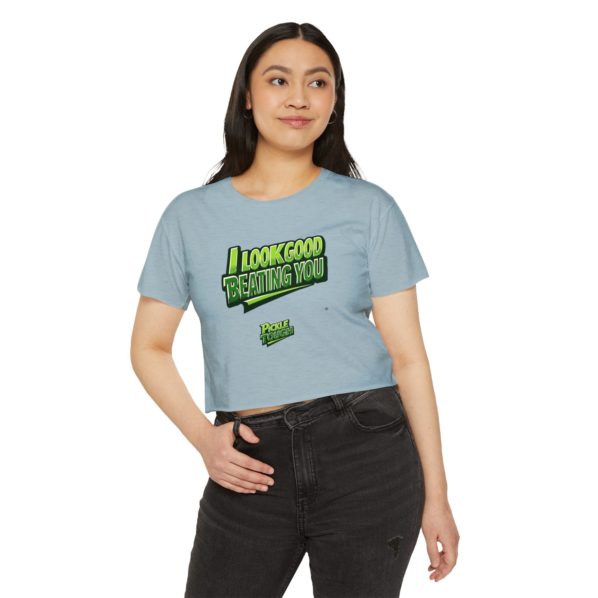 "I Look Good Beating You" Pickleball Crop Top