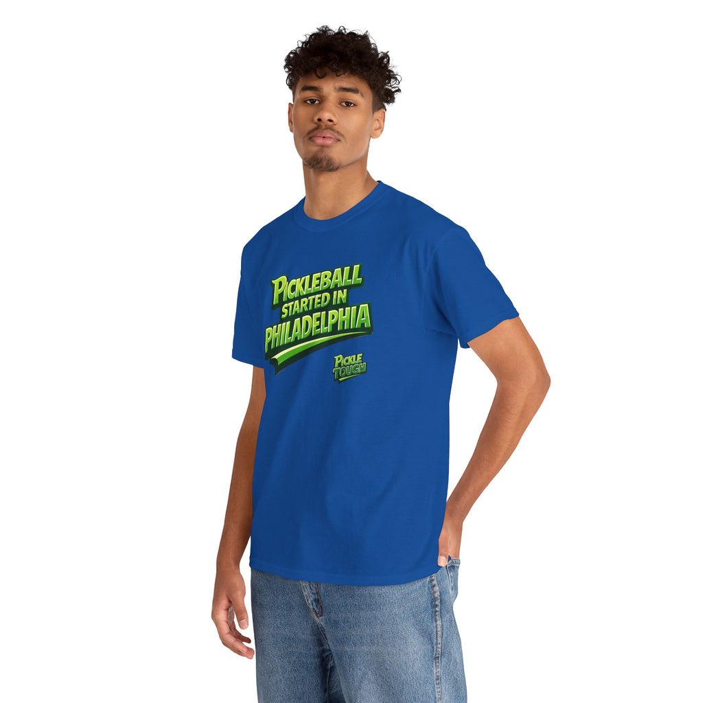 "Pickleball Started In Philadelphia" Pickleball T-Shirt — T-Shirts - 100% Cotton