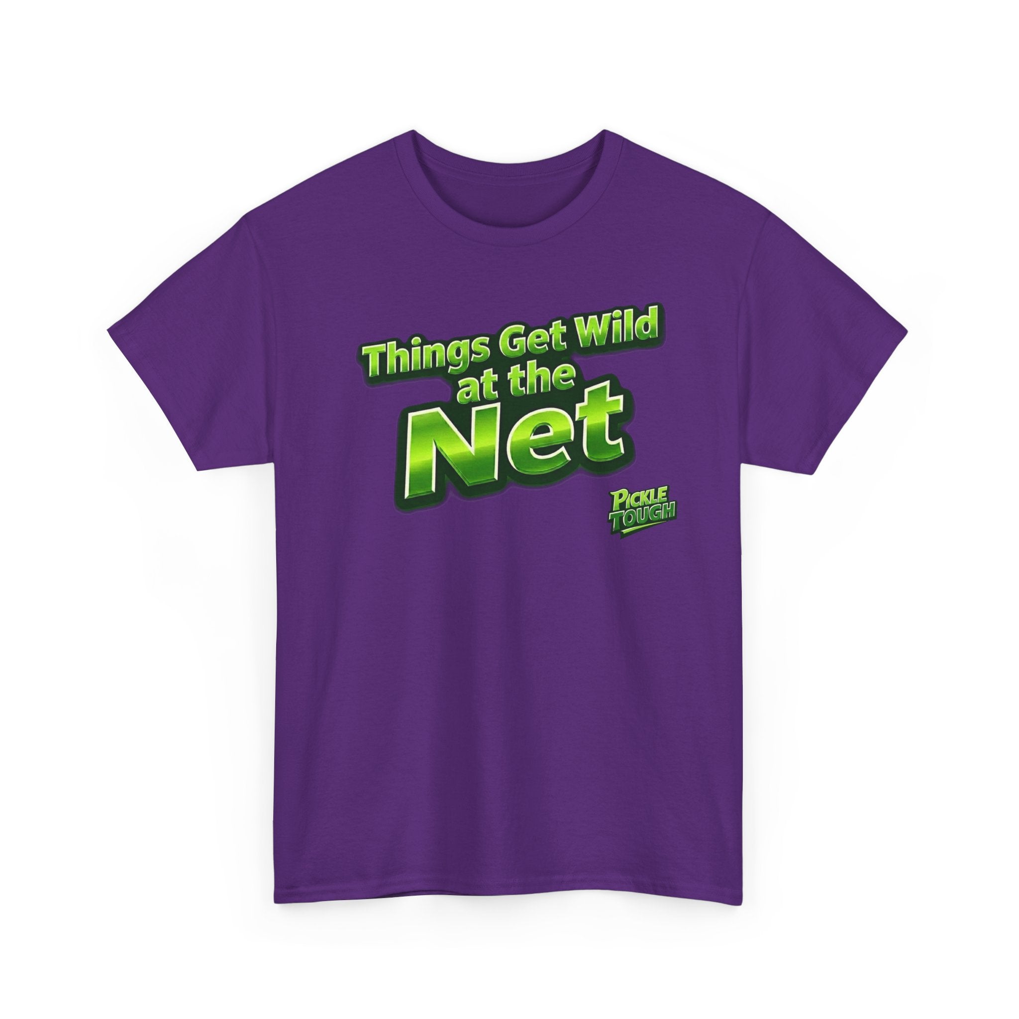 "Things Get Wild at the Net" Pickleball T-Shirt — 100% Cotton T-Shirt Unisex