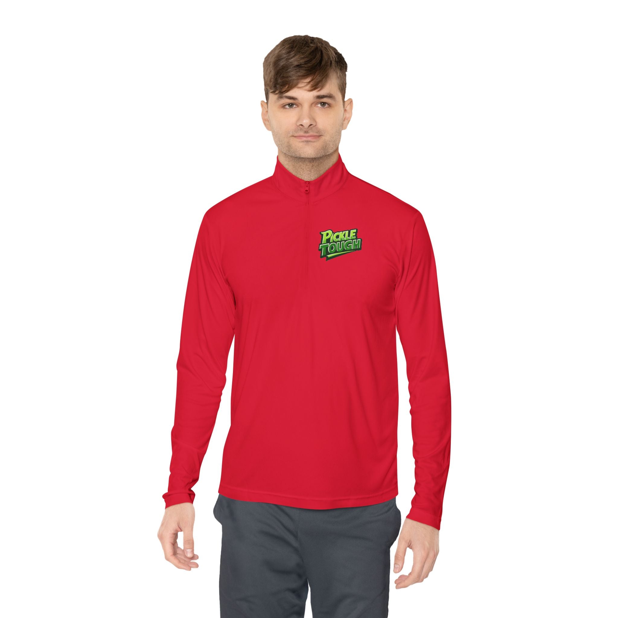 Pickle Tough Logo Quarter-Zip Pullover | Quarter-Zip Long Sleave Shirt Unisex