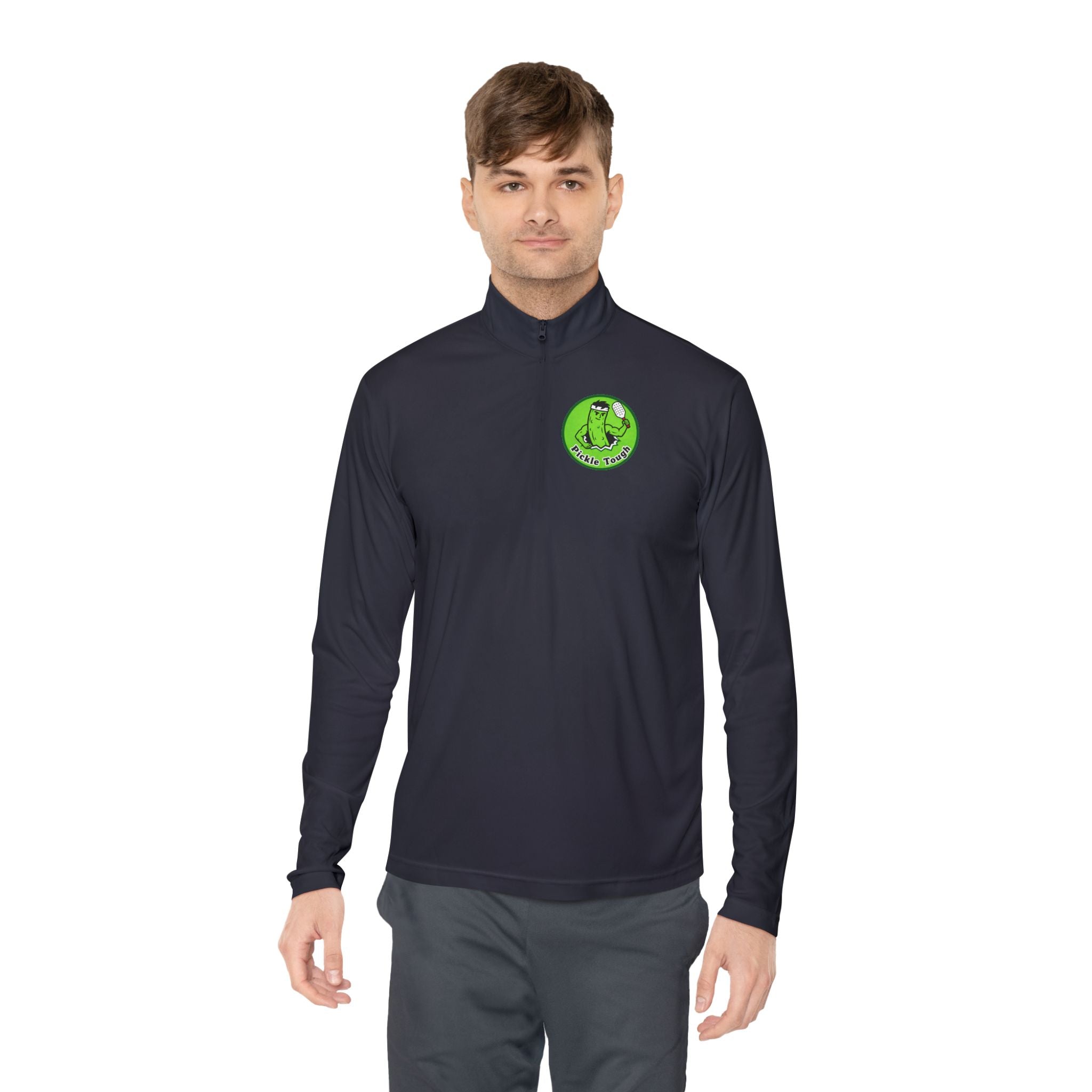 Pickle Man Retro Logo Quarter-Zip Pullover | Quarter-Zip Long Sleave Shirt Unisex