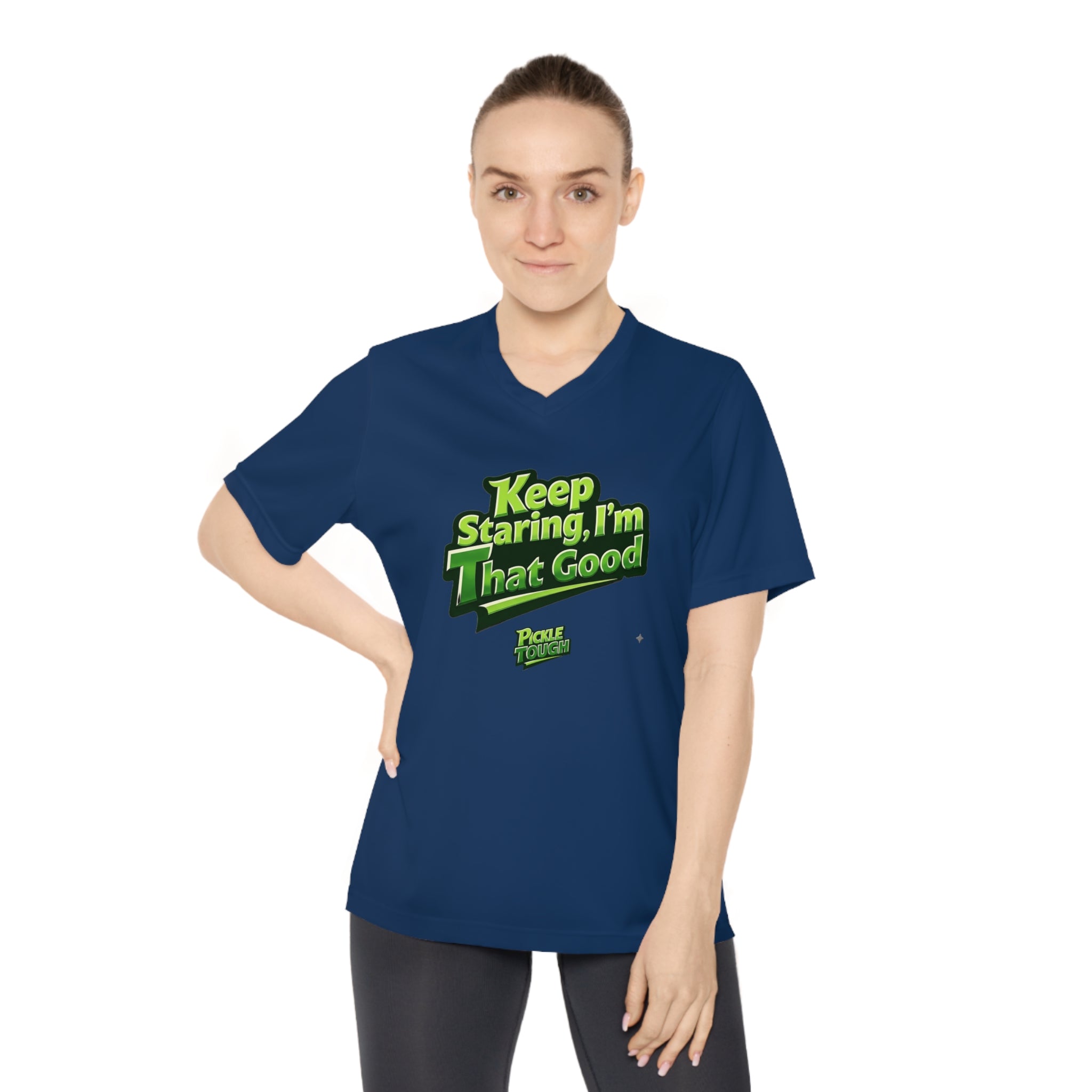 "Keep Staring, I’m That Good" Pickleball T-Shirt- Women's V-Neck T-Shirt