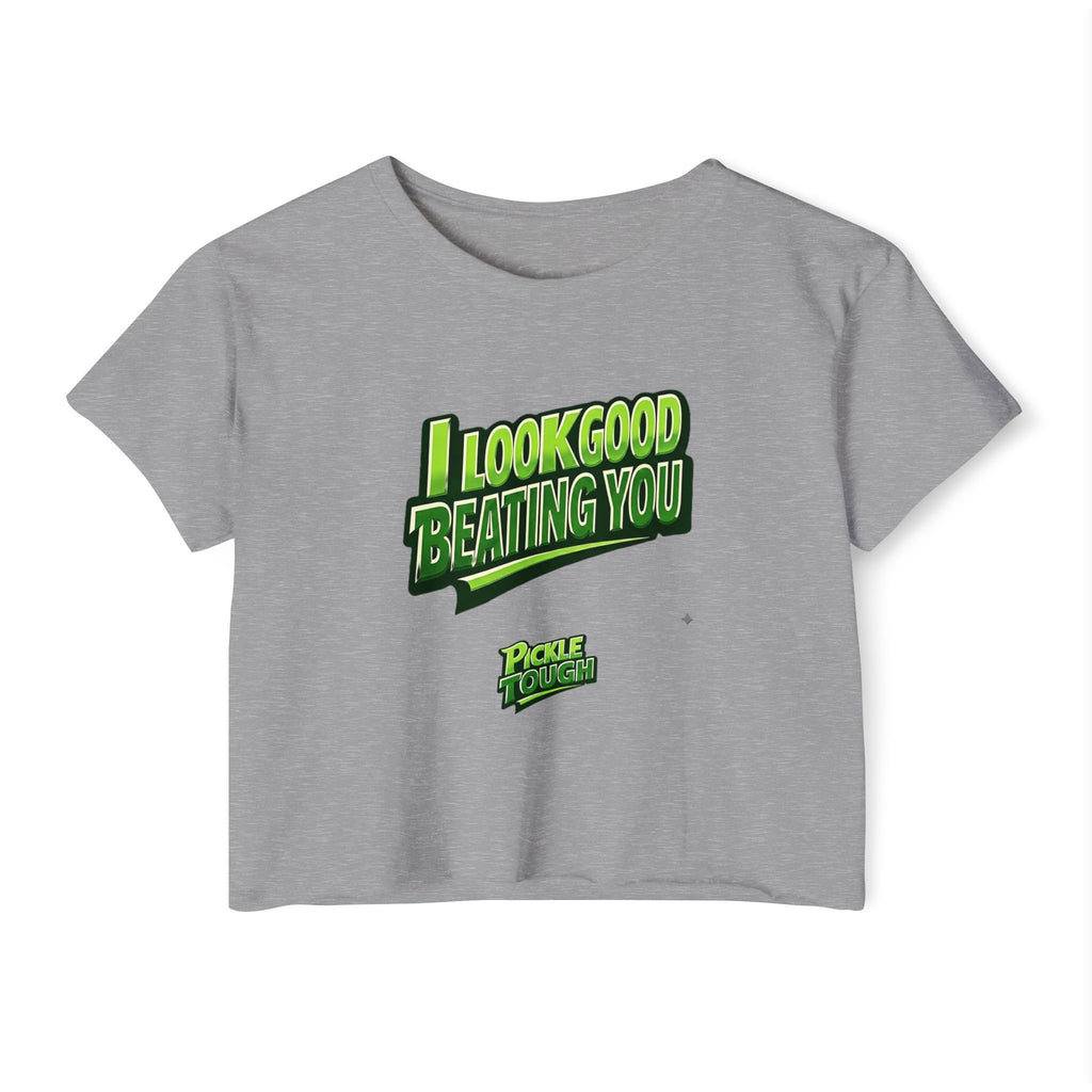 "I Look Good Beating You" Pickleball Crop Top