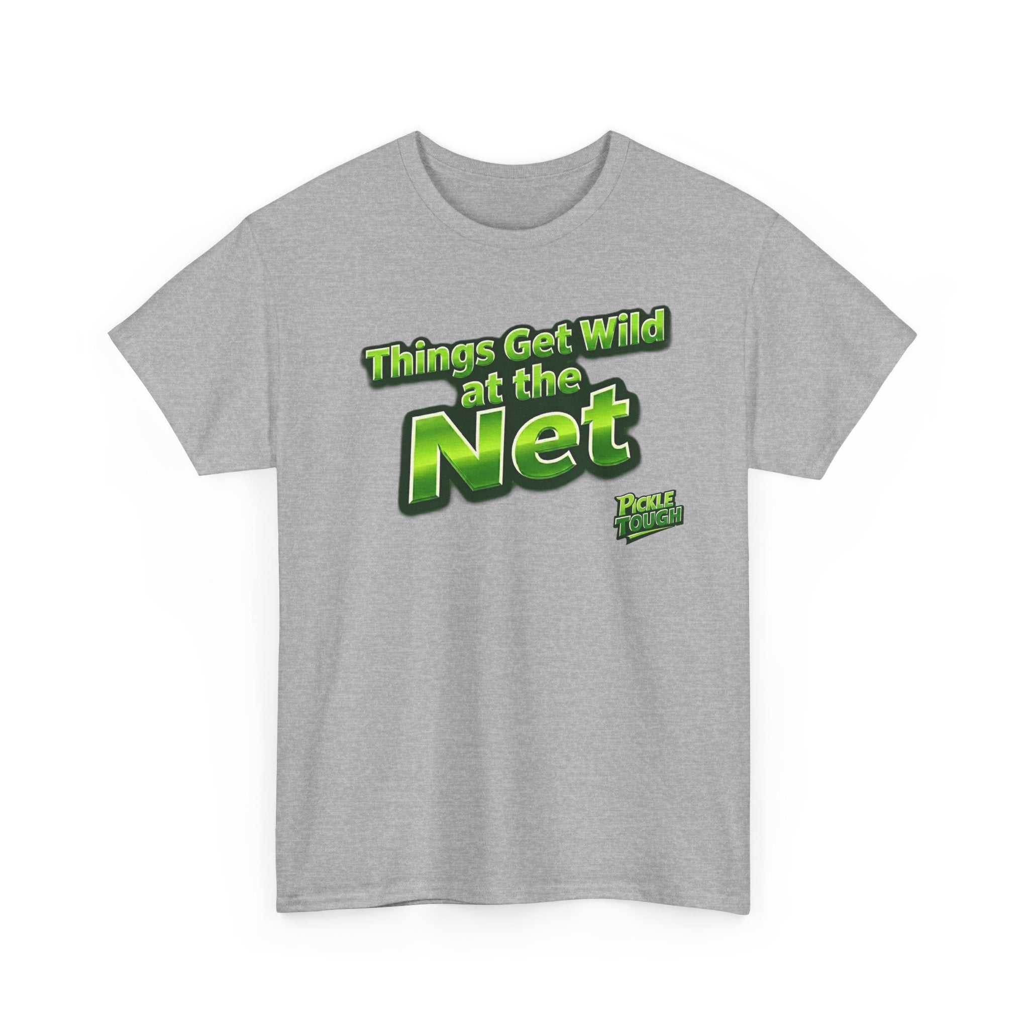 "Things Get Wild at the Net" Pickleball T-Shirt — 100% Cotton T-Shirt Unisex