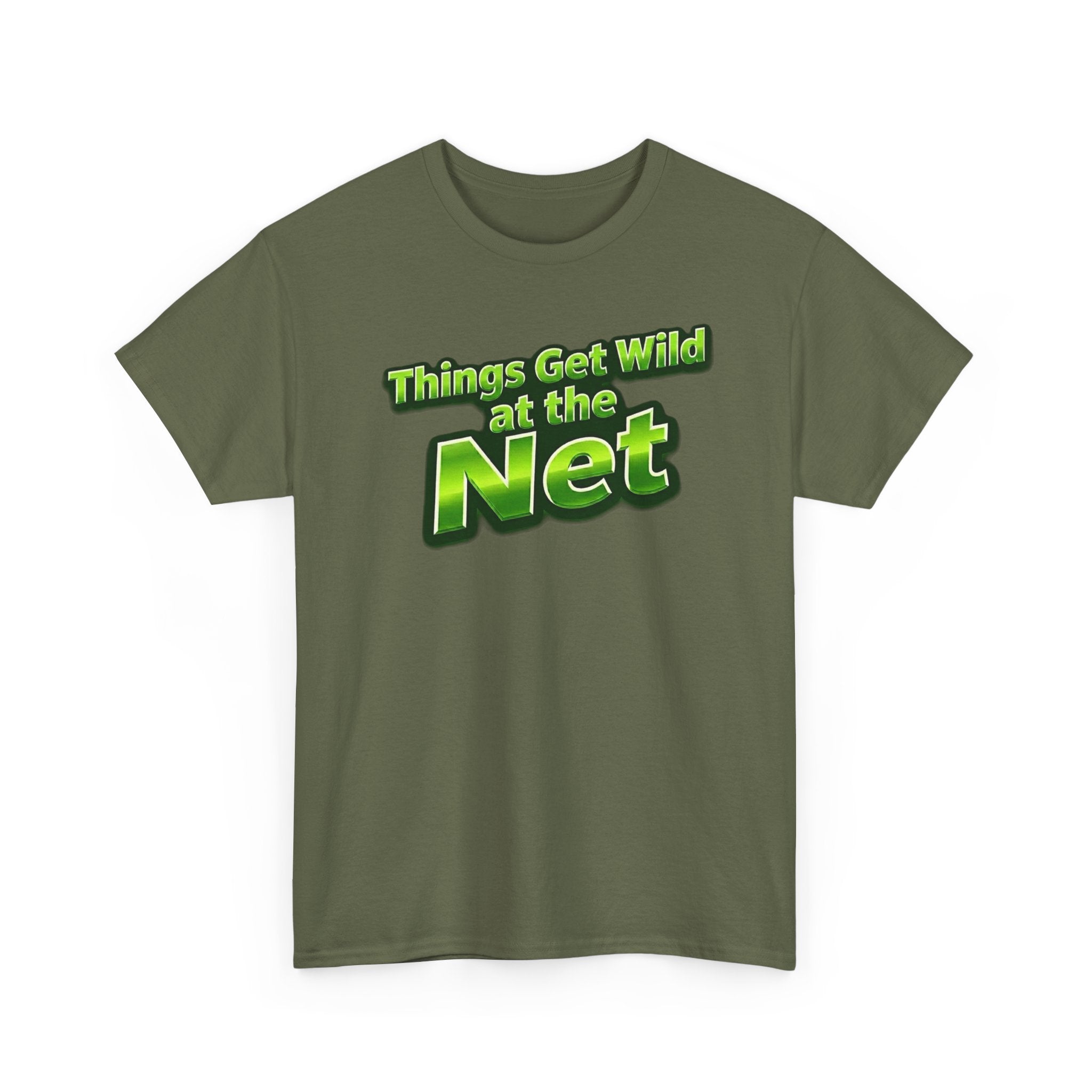 "Things Get Wild at the Net" Pickleball T-Shirt — 100% Cotton T-Shirt Unisex