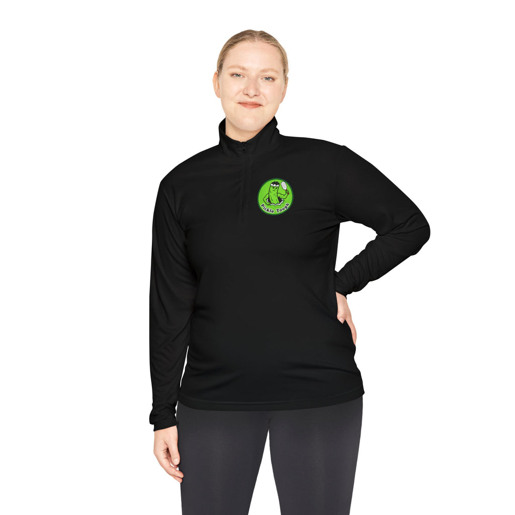 Pickle Man Retro Logo Quarter-Zip Pullover | Quarter-Zip Long Sleave Shirt Unisex