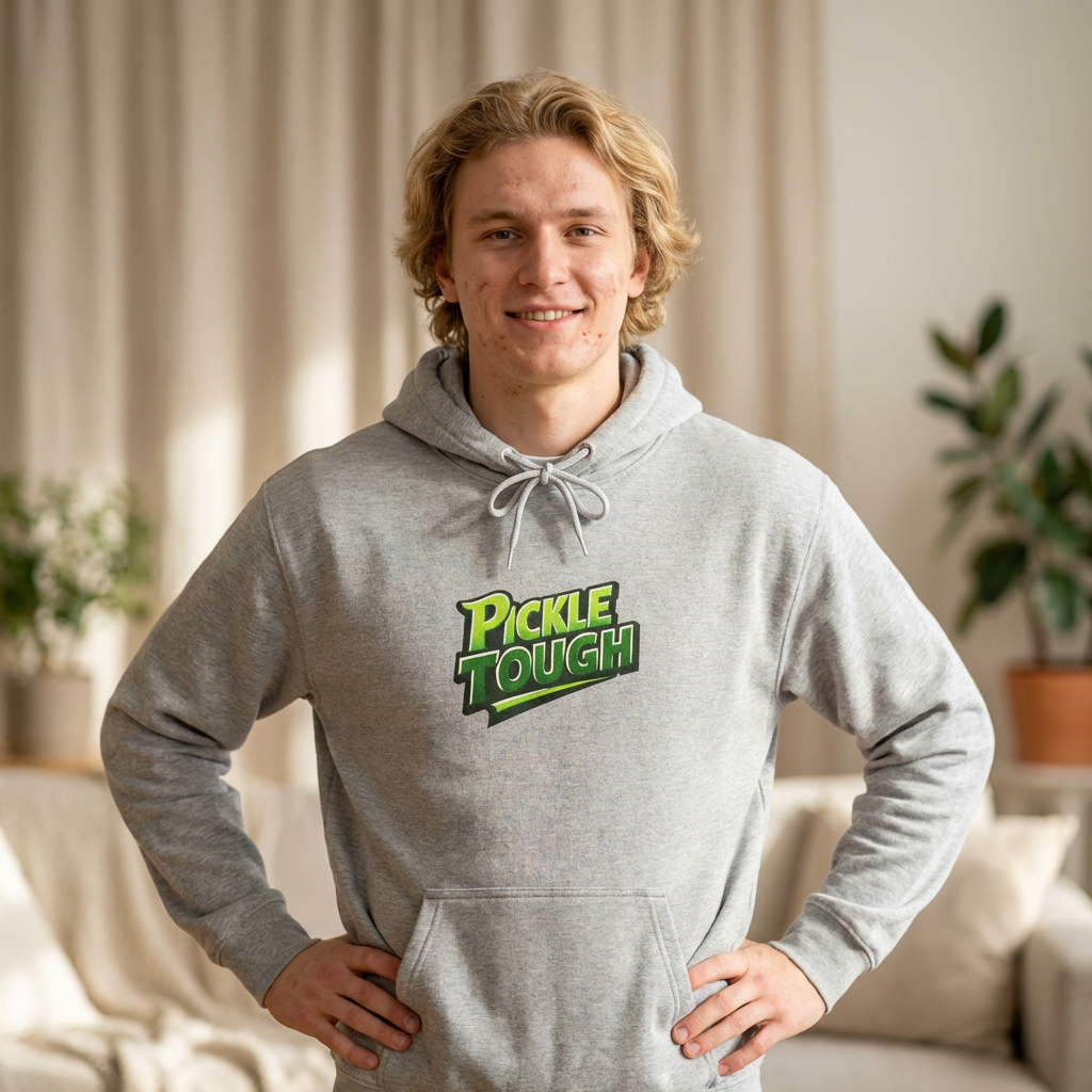 Pickle Tough Logo  Pickleball Hoodie - Hooded Sweatshirt Pullover