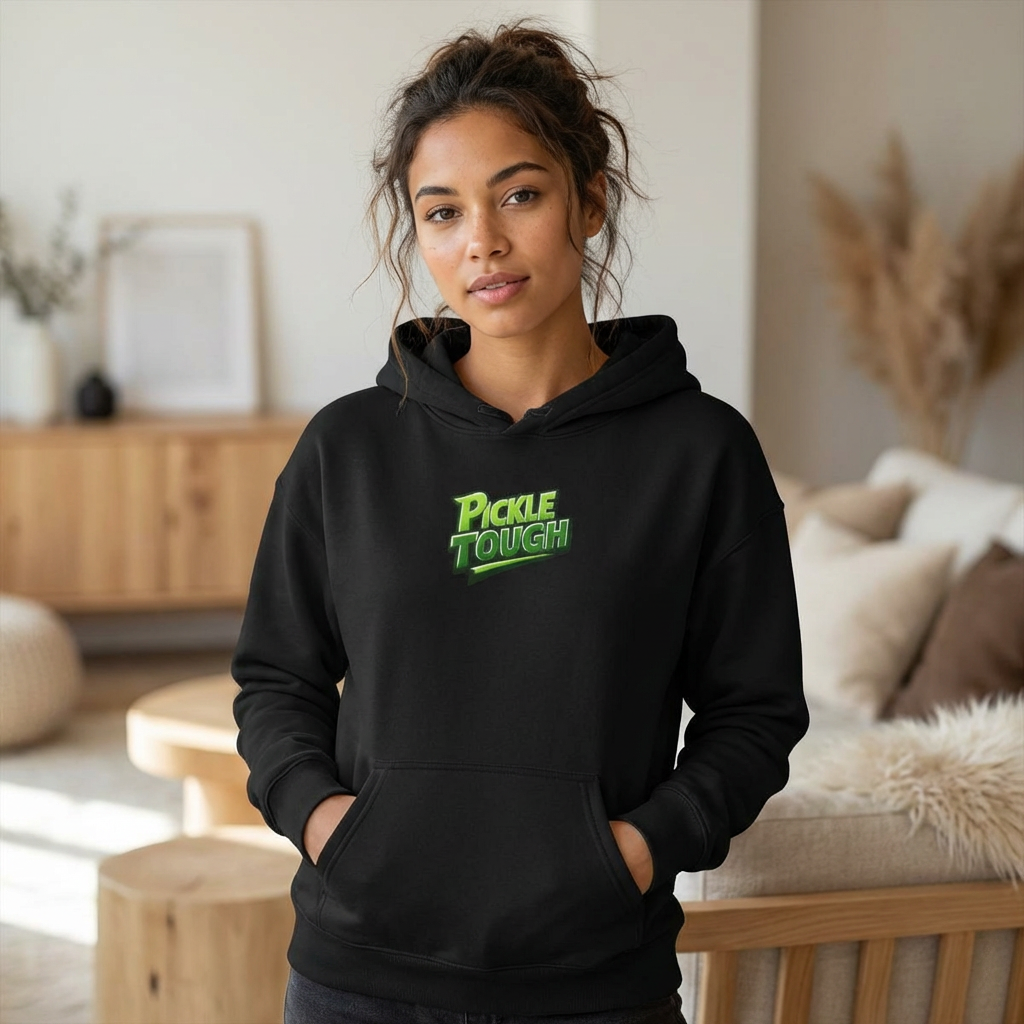 "Pickle Tough" Logo Pickleball  Hoodie- Women’s Cropped Hoodie Sweatshirt