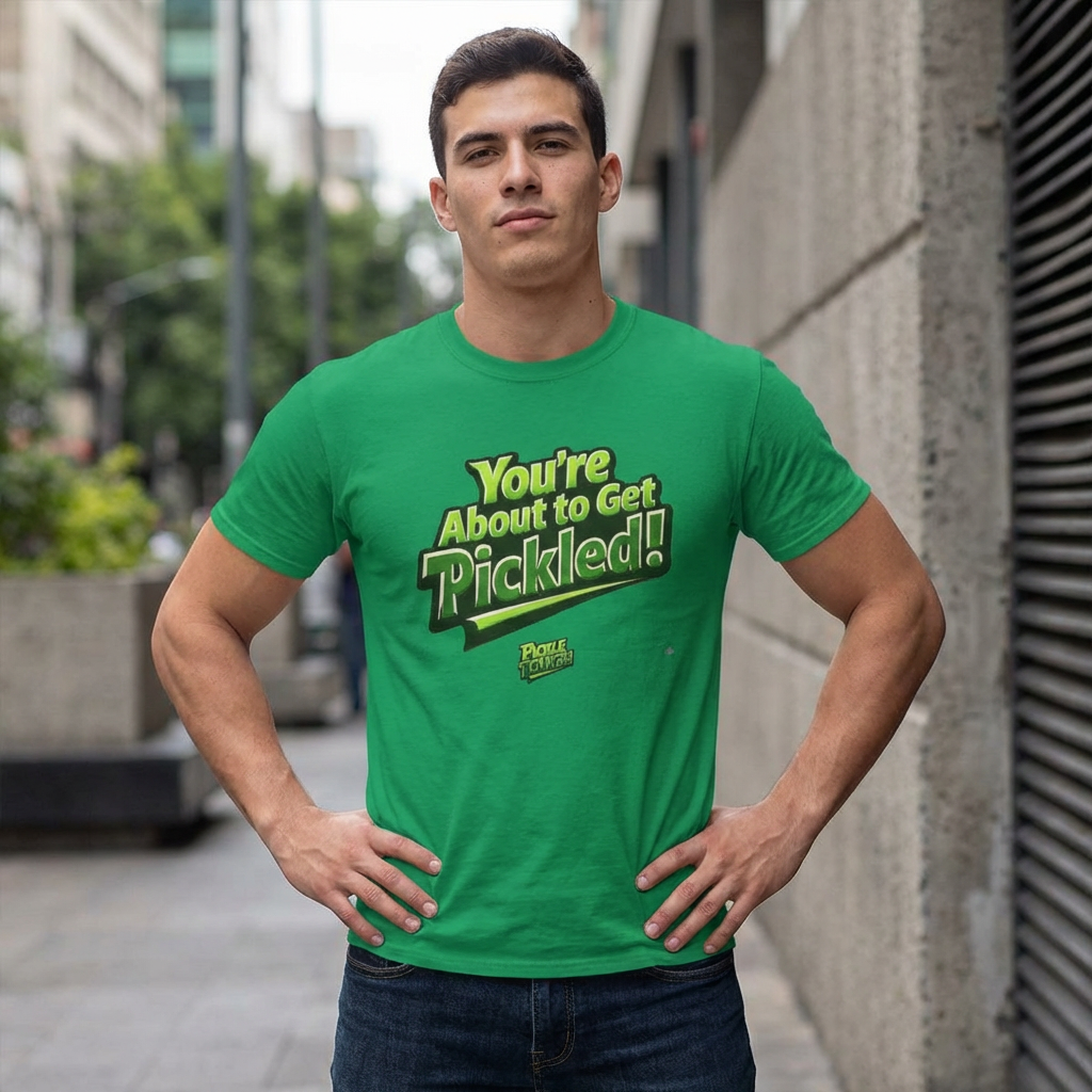 "You're About to Get Pickled!" Pickleball T-Shirt- Unisex DryBlend® T-Shirt