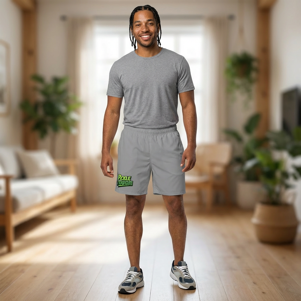 Pickle Tough Logo Men's Athletic Shorts — Athletic Grey Shorts
