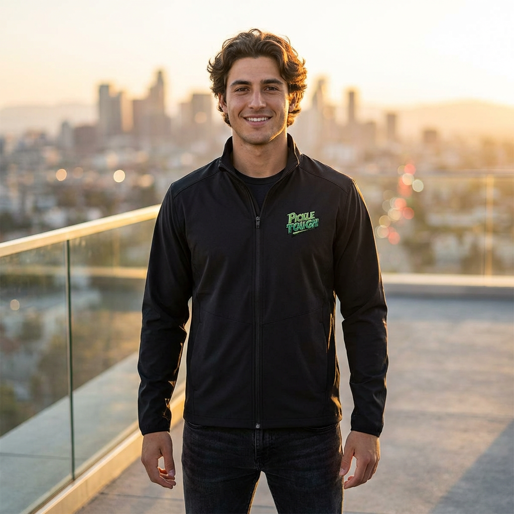 Pickle Tough Logo Jacket — Lightweight Windproof Layer, Men's Soft Shell Jacket