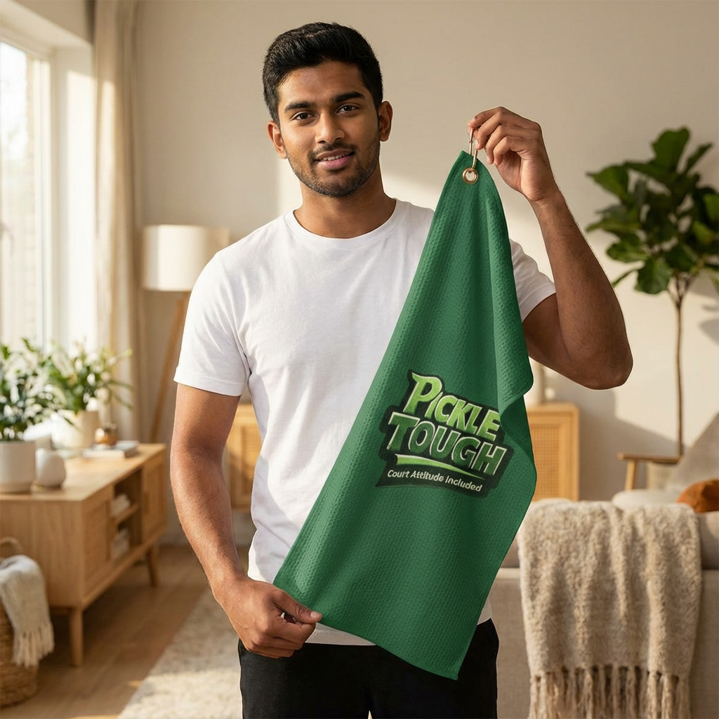 Pickle Tough Logo Pickleball Towel — Golf Towel