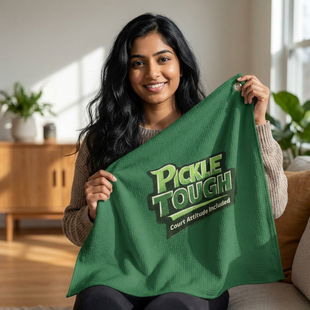 Pickle Tough Logo Pickleball Towel — Golf Towel