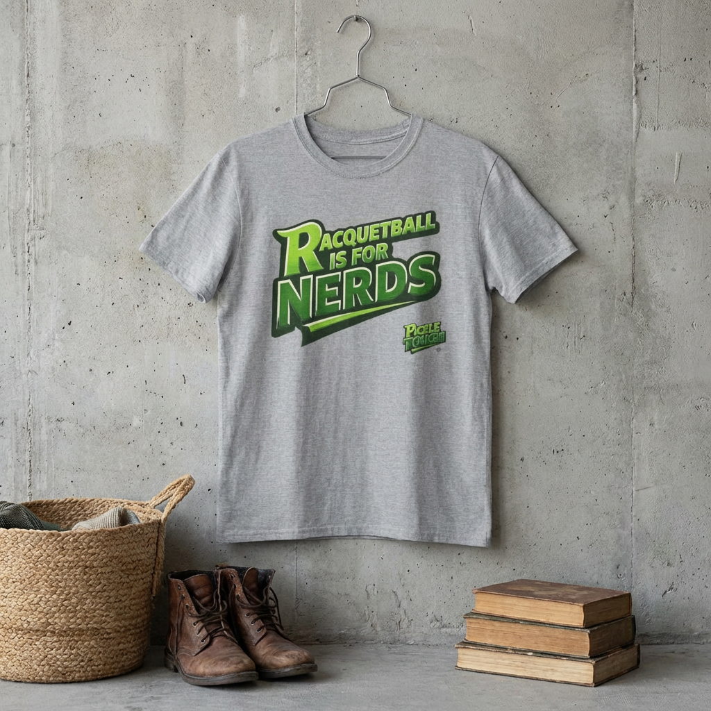 "Racquetball  Is for Nerds" Pickleball T-Shirt — 100% Cotton T-Shirt Unisex