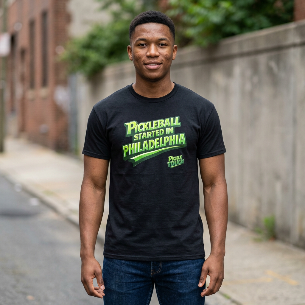 "Pickleball Started In Philadelphia" Pickleball T-Shirt — T-Shirts - 100% Cotton