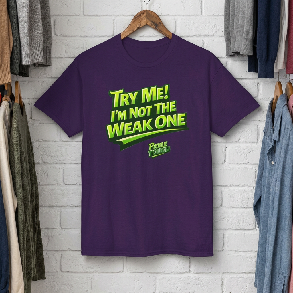 "Try Me! I'm Not The Weak One" Pickleball T-Shirt — Unisex DryBlend® T-Shirt