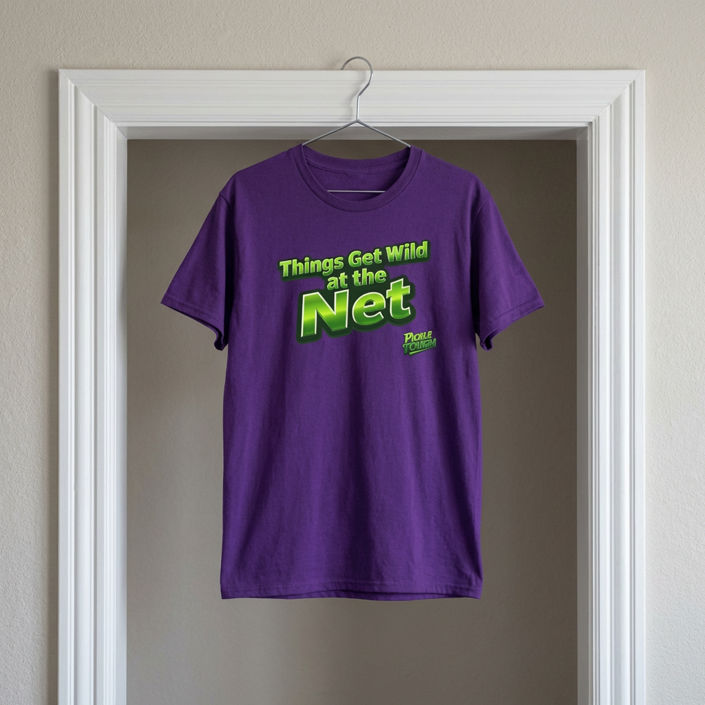"Things Get Wild at the Net" Pickleball T-Shirt — 100% Cotton T-Shirt Unisex