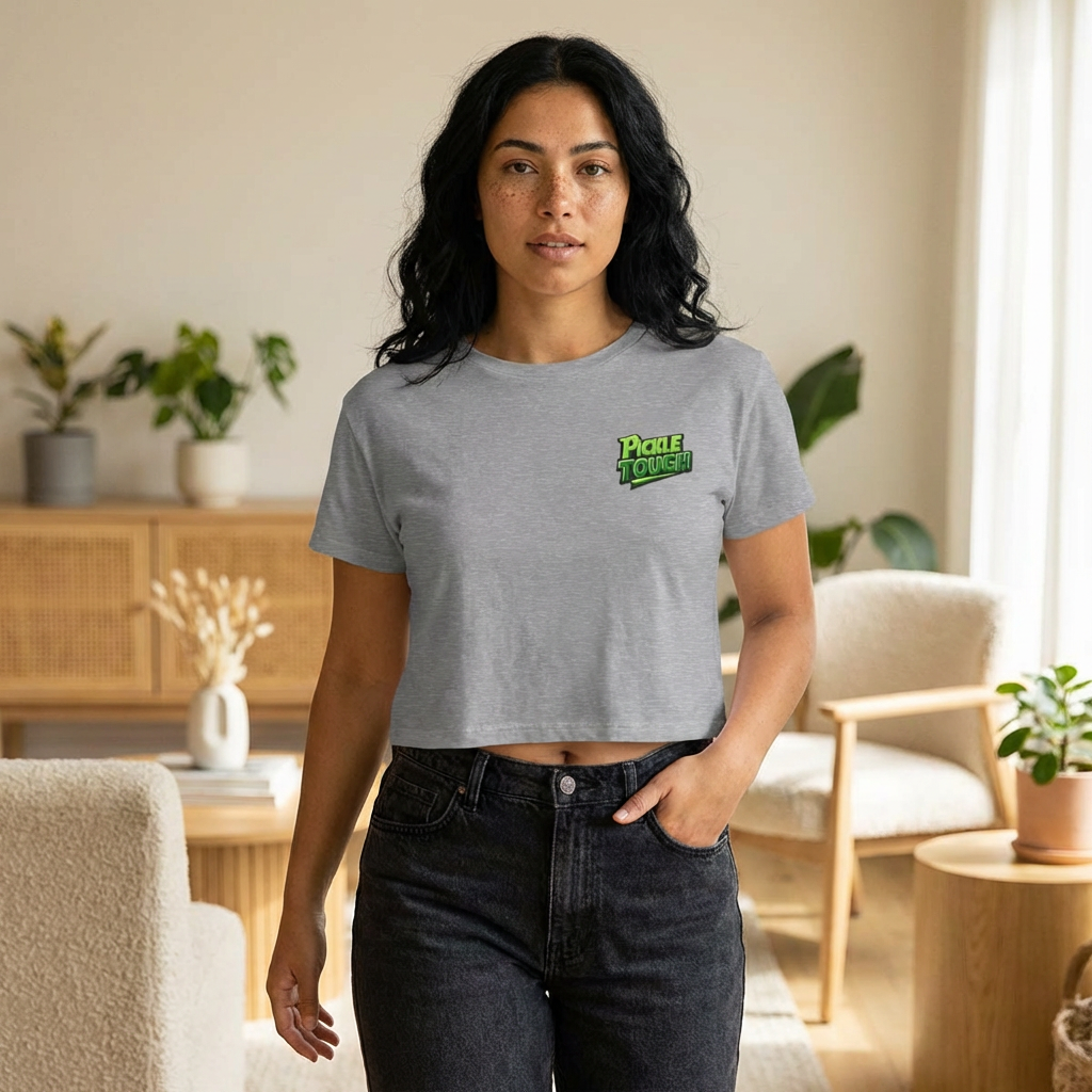 Pickle Tough Logo- Pickleball Crop Top