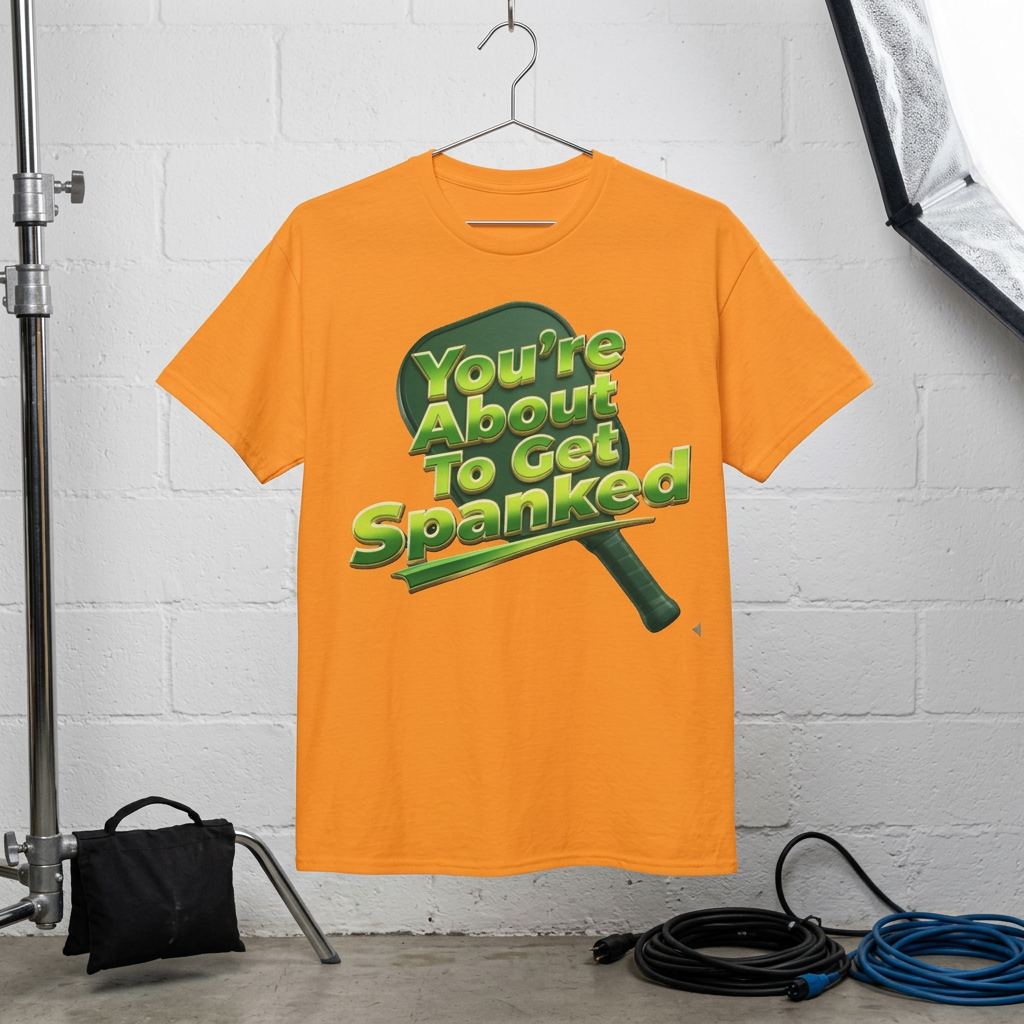 "You're About To Get Spanked" Pickleball T-Shirt — Unisex DryBlend® Two Sided T-Shirt