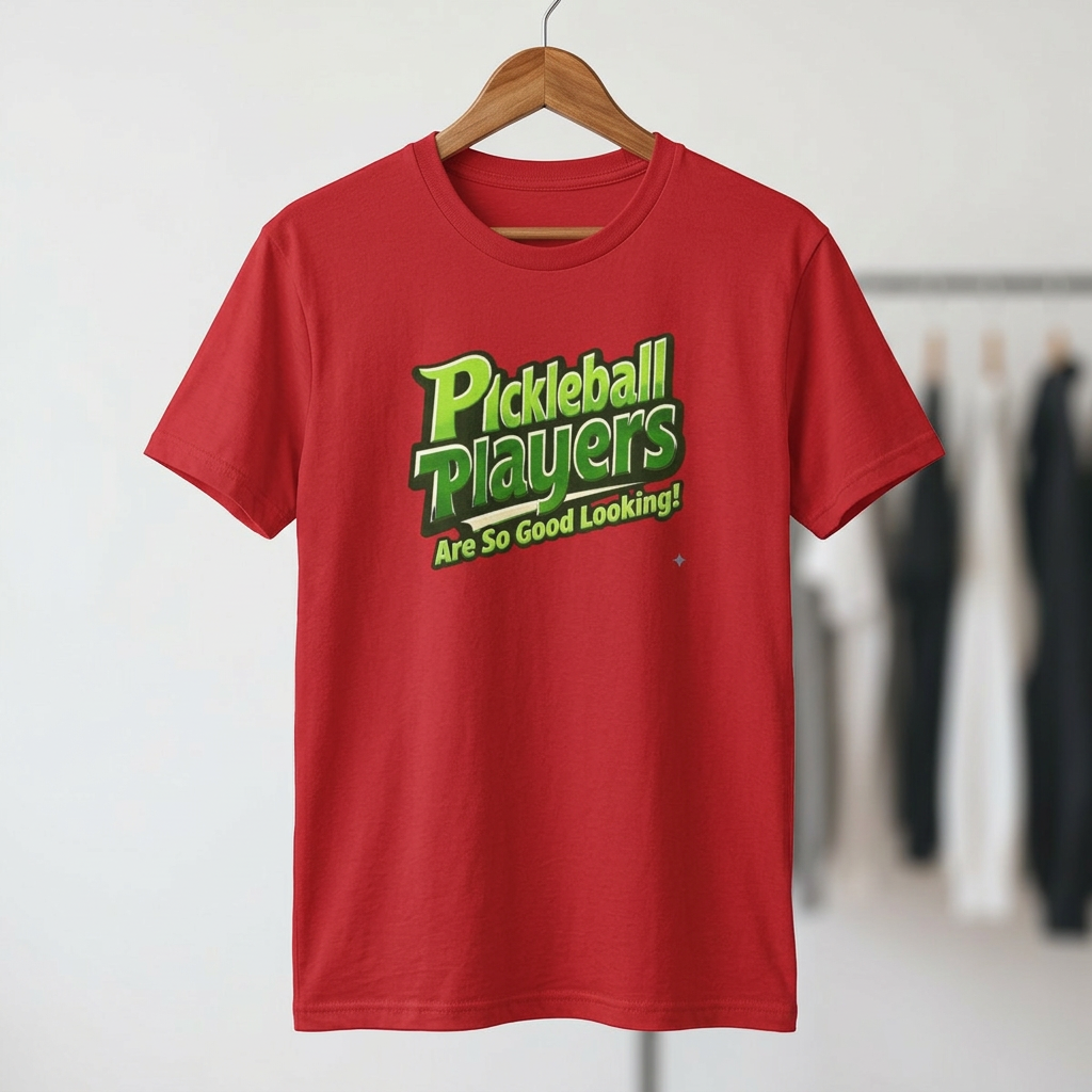 Pickleball Players Are So Good Looking"" Pickleball T-Shirt — 100% Cotton Two Sided T-Shirt Unisex