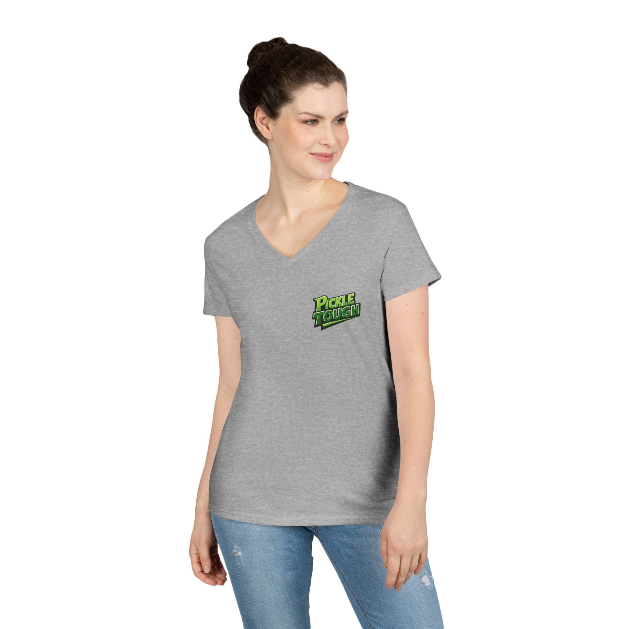 Pickle Tough Logo T-Shirt —  Ladies' V-Neck