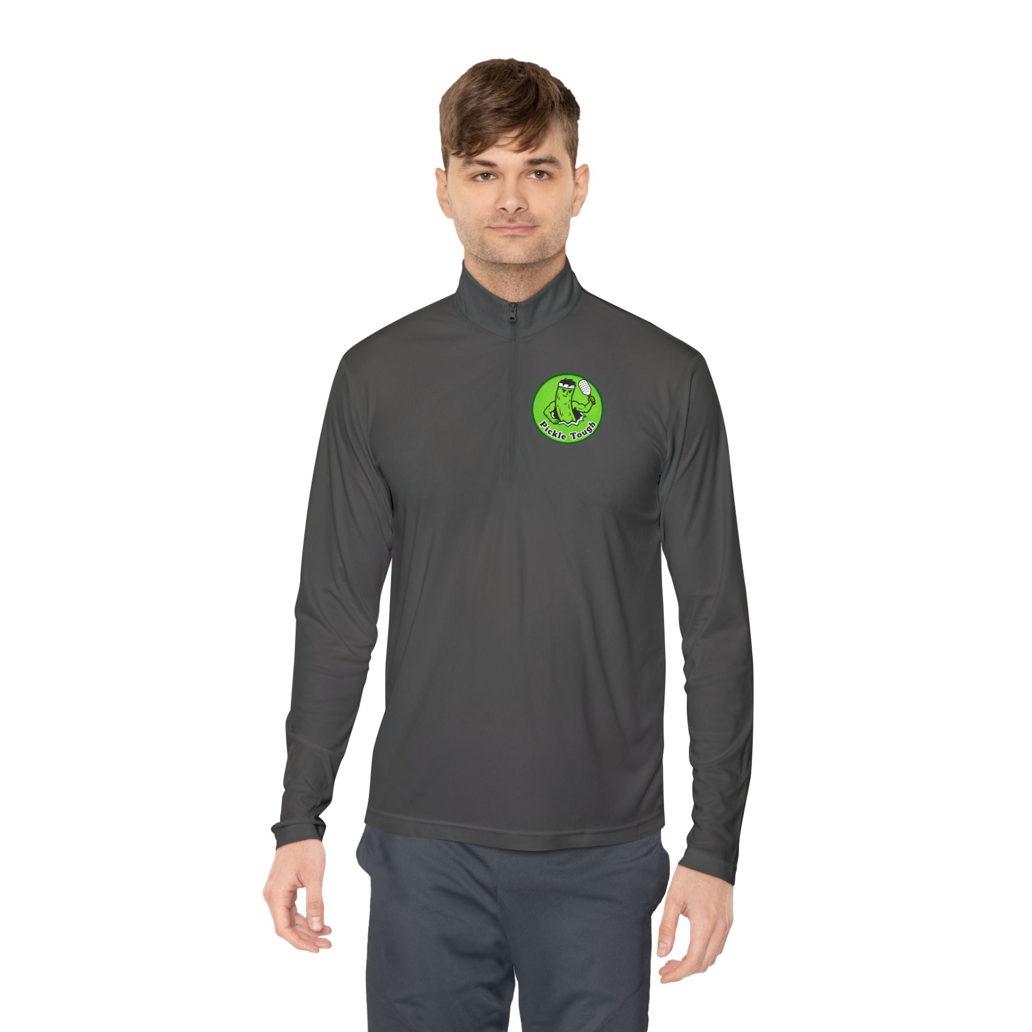 Pickle Man Retro Logo Quarter-Zip Pullover | Quarter-Zip Long Sleave Shirt Unisex