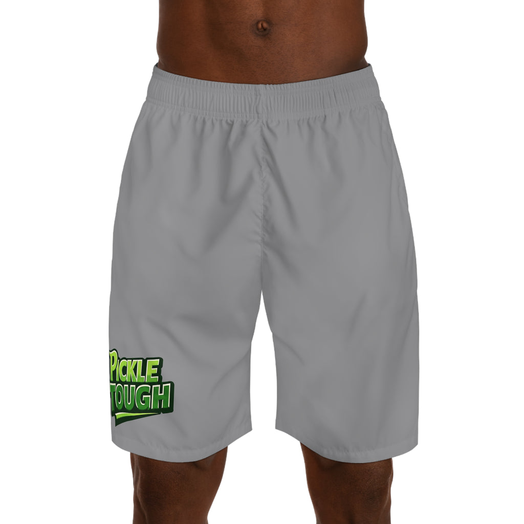 Pickle Tough Logo Men's Athletic Shorts — Athletic Grey Shorts