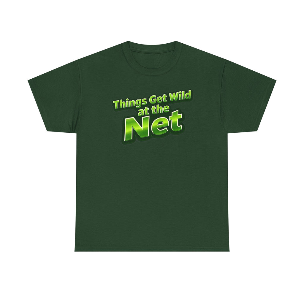 "Things Get Wild at the Net" Pickleball T-Shirt — 100% Cotton T-Shirt Unisex