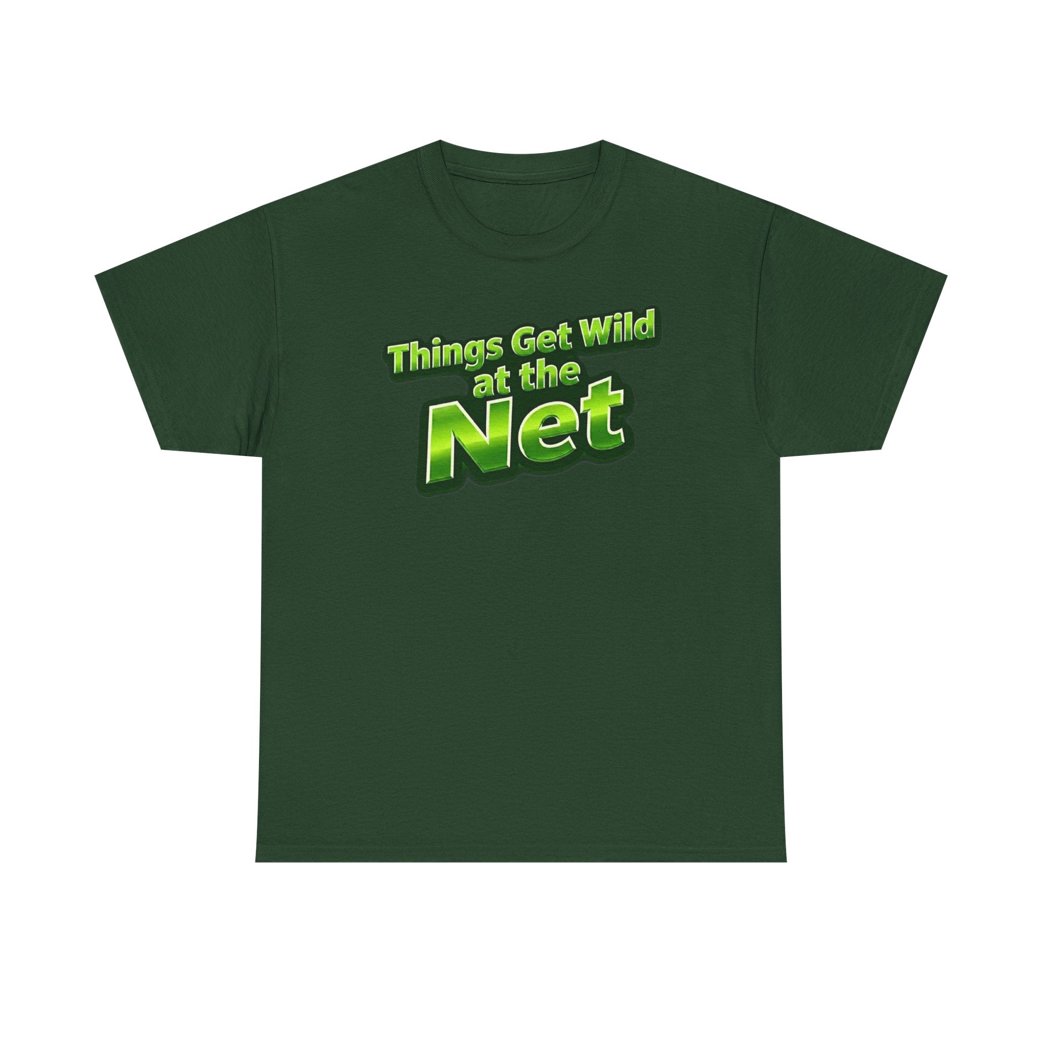 "Things Get Wild at the Net" Pickleball T-Shirt — 100% Cotton T-Shirt Unisex