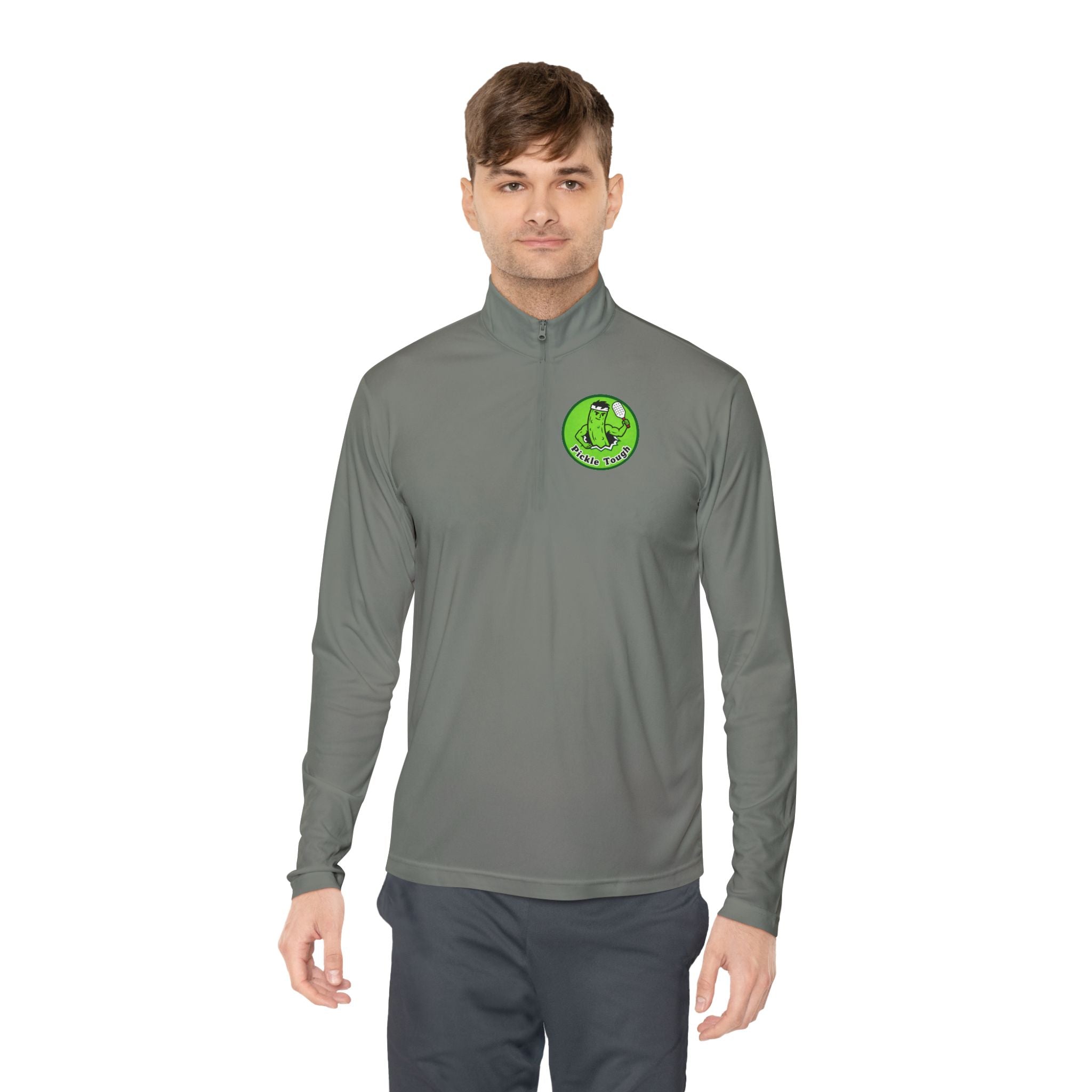 Pickle Man Retro Logo Quarter-Zip Pullover | Quarter-Zip Long Sleave Shirt Unisex