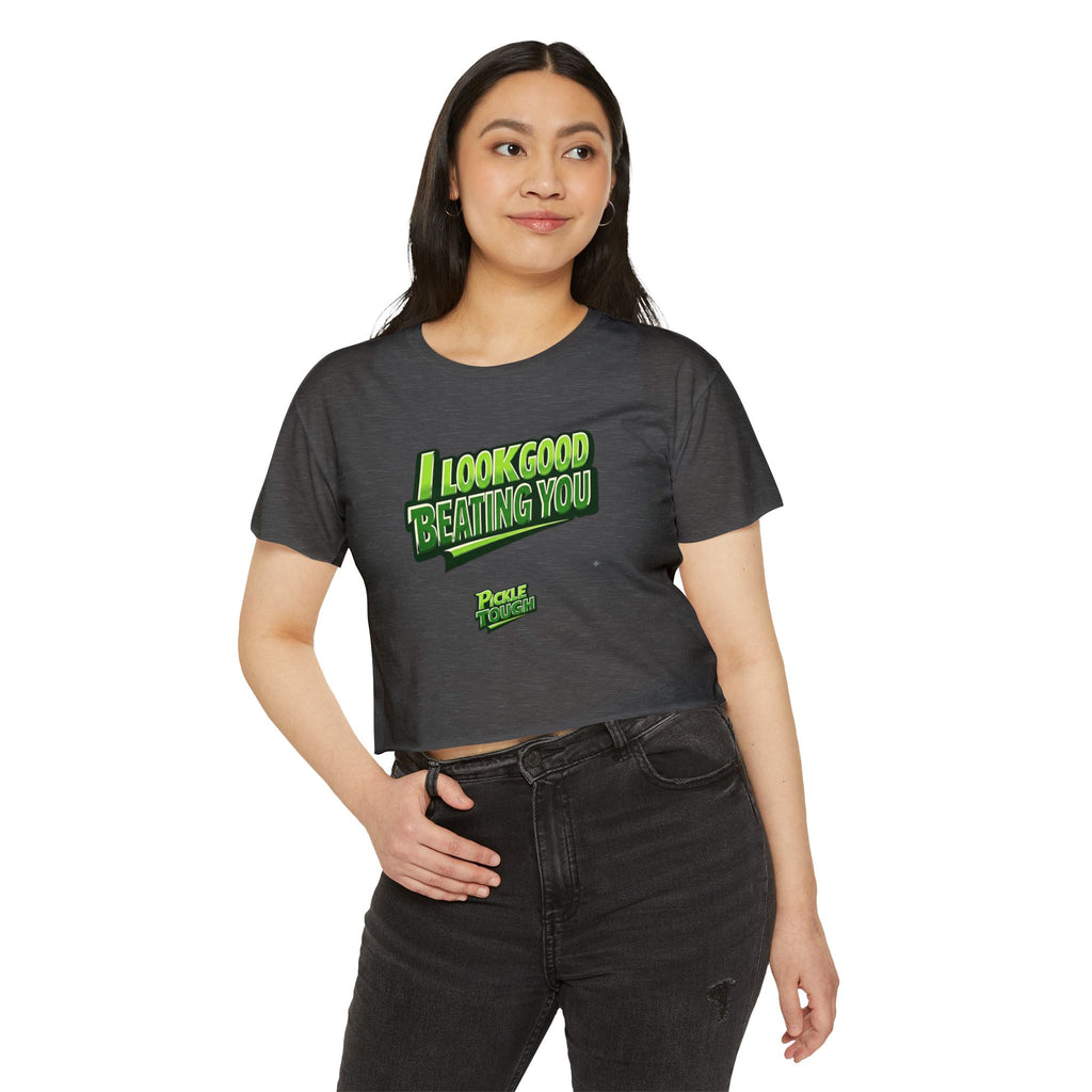 "I Look Good Beating You" Pickleball Crop Top