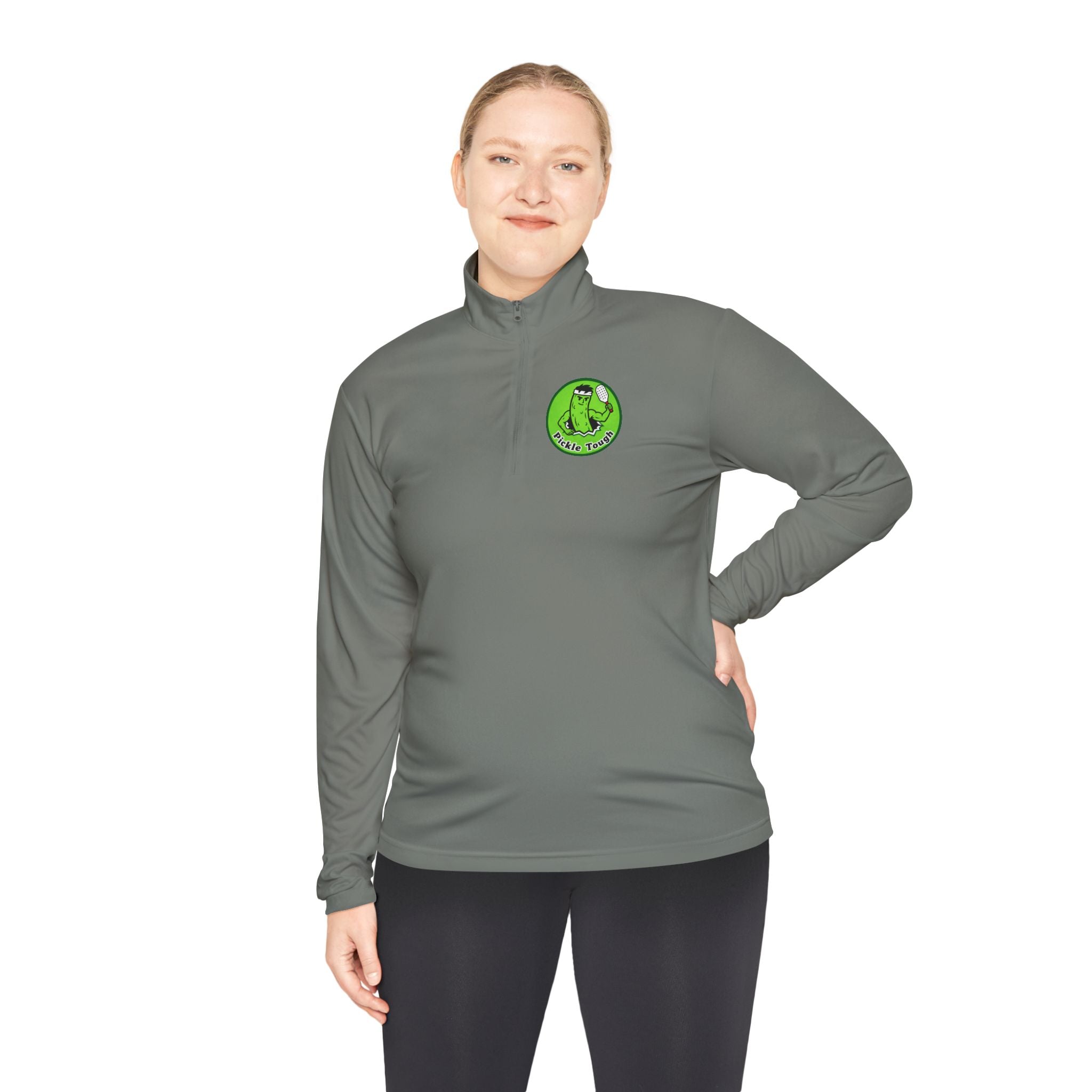 Pickle Man Retro Logo Quarter-Zip Pullover | Quarter-Zip Long Sleave Shirt Unisex